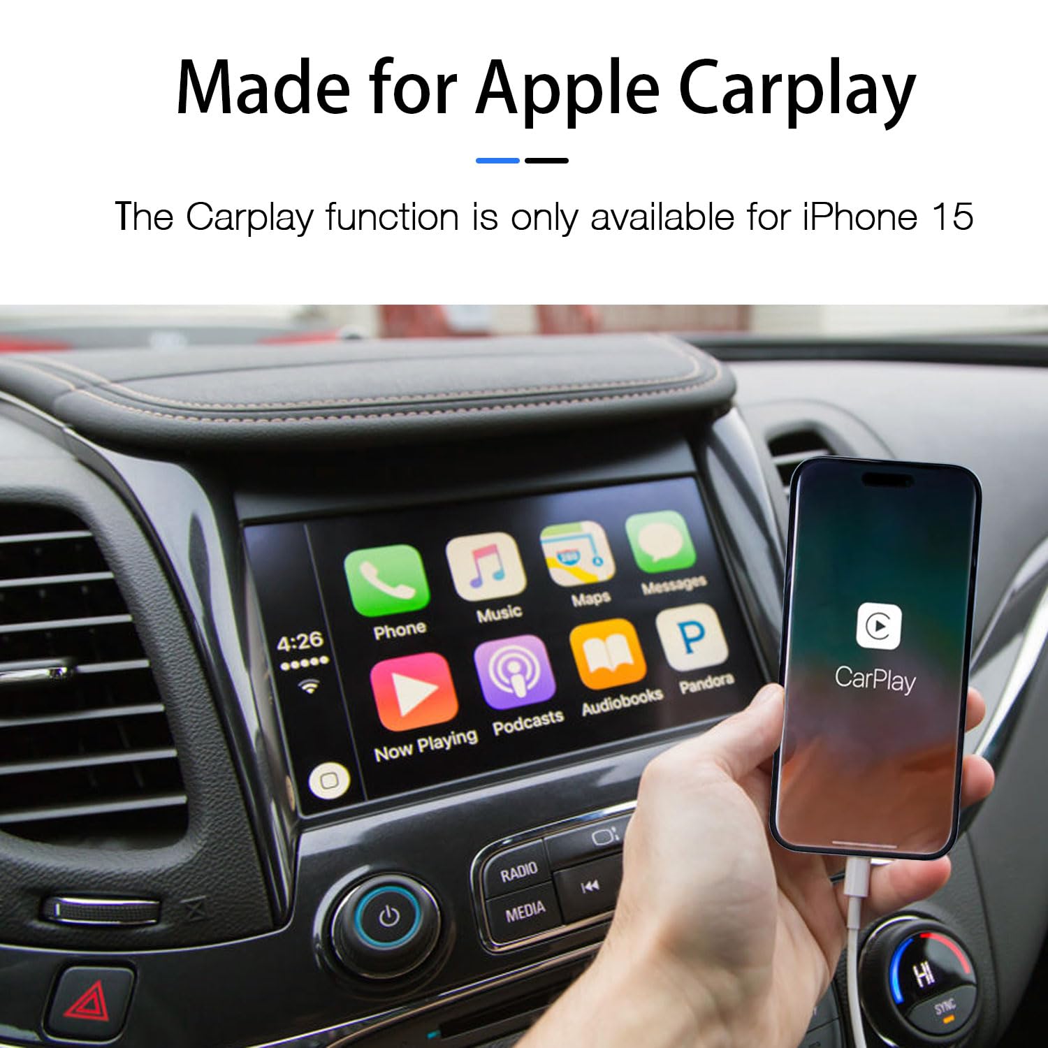Short Carplay Cable, Usb A To Usb C Cable For Apple Iphone 15, 15 Pro Max, 15 Plus, Ipad 10Th Gen, Ipad Pro 12.9/11, Ipad Air 5T