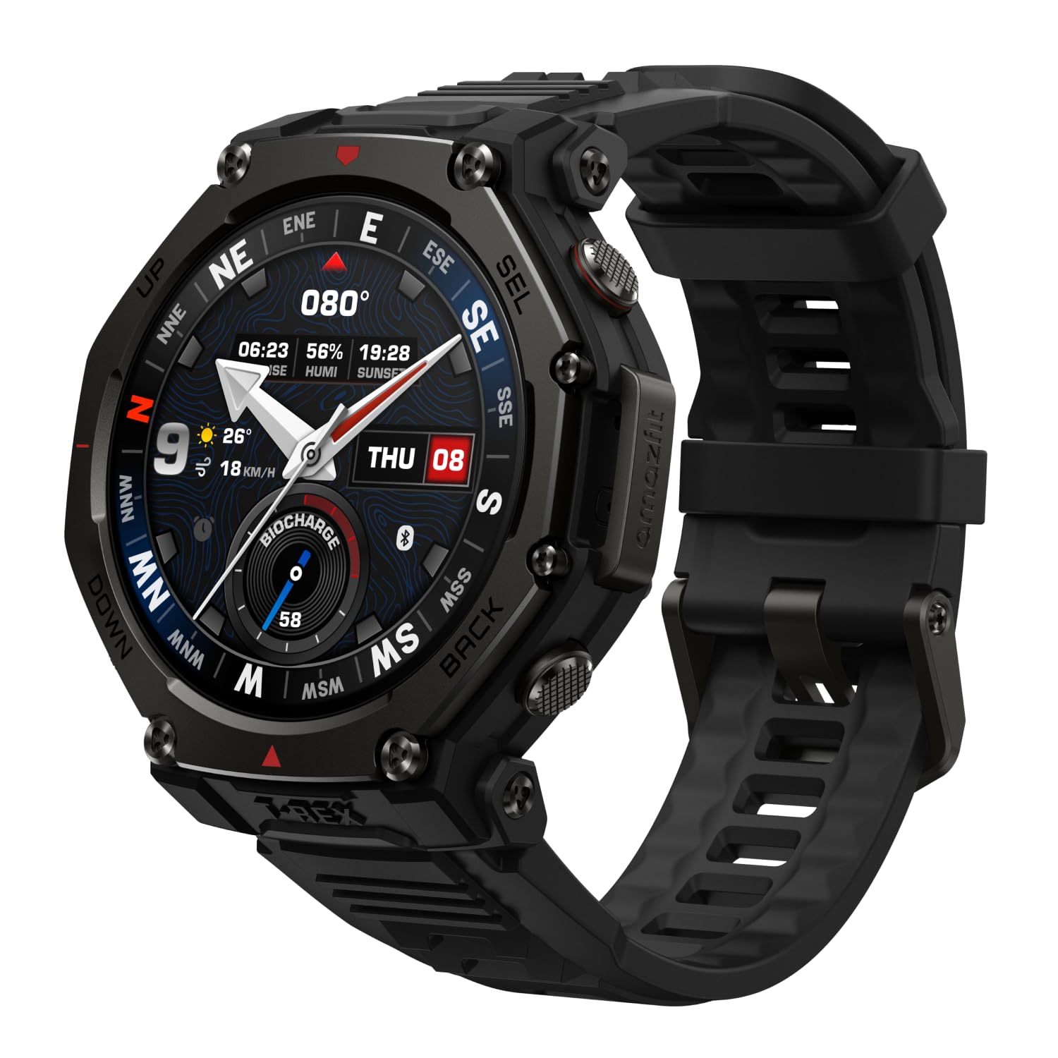 Amazfit T-Rex 3 Pro Outdoor Smart Watch 48mm Sapphire AMOLED Display, Ti Bezel, Dual Band GPS, Offline Maps, 25 Days Battery, Bu