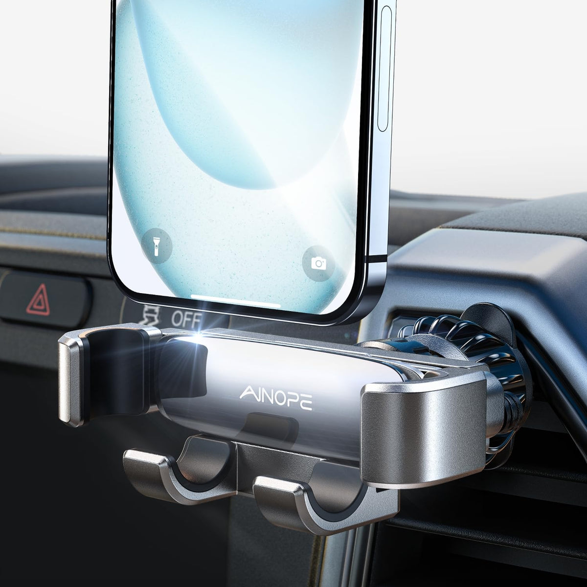 Ainope Car Phone Holder Mount Vent 2024 Gravity Air Vent Phone Holders For Your Car For Iphone 16 Pro Max With Newest Vent Clip