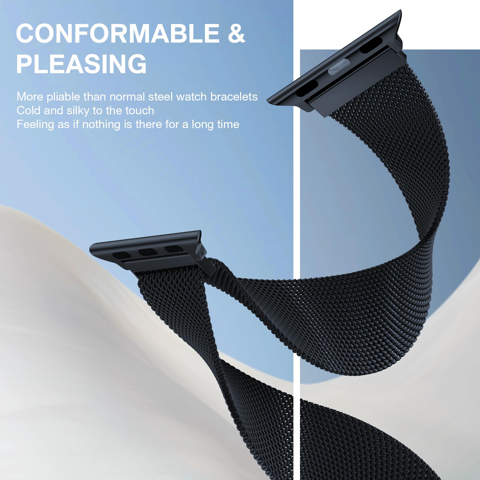 Stainless Steel Milanese Loop Compatible With Apple Watch Band 42Mm 44Mm 45Mm 49Mm 38Mm 40Mm 41Mm Men And Women, Mesh Loop Magne