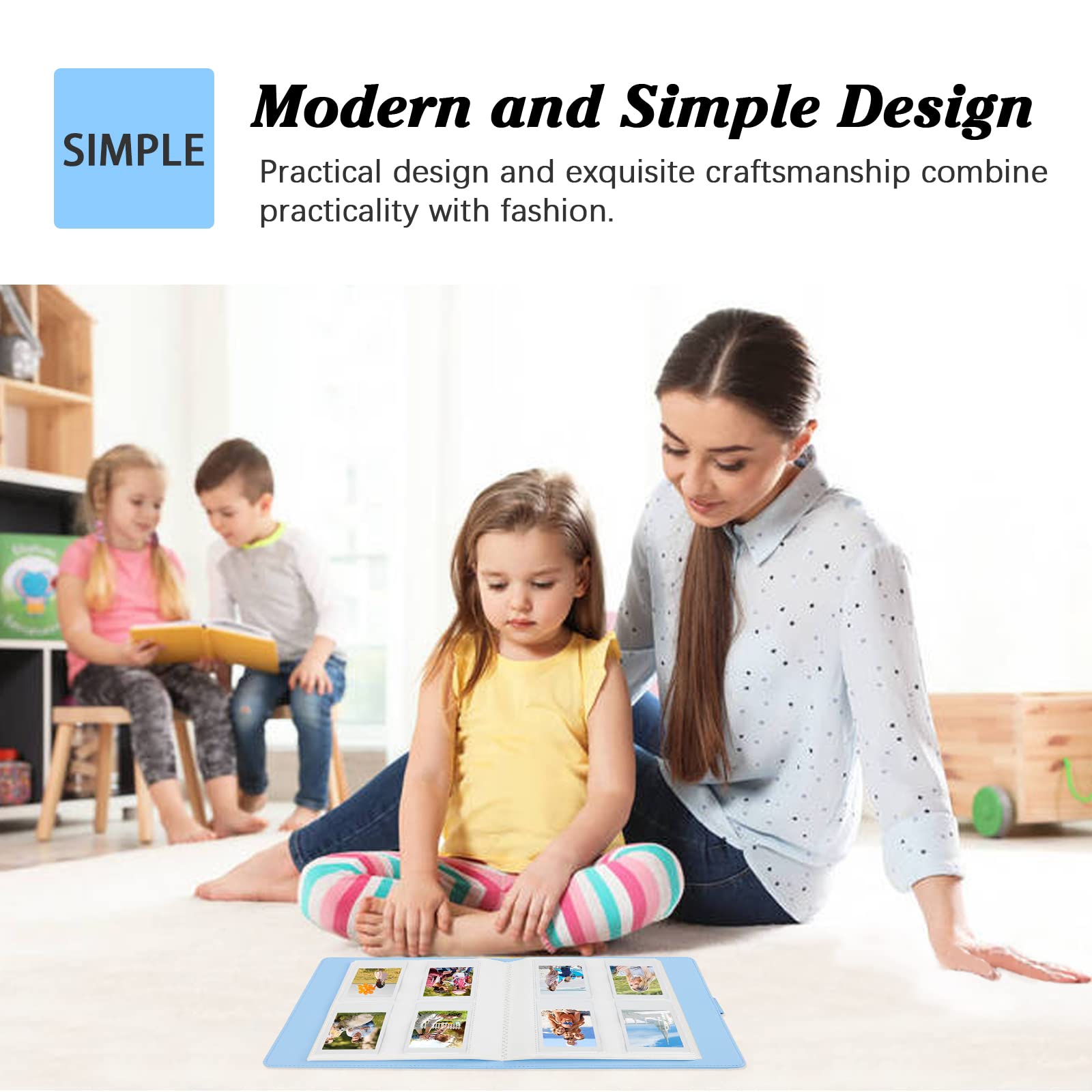 256 Pockets Photo Album For Kodak Mini Shot,Kodak Mini Shot 2 Retro Instant Camera,2X3 Photo Paper (2.1'X3.4') (Blue)