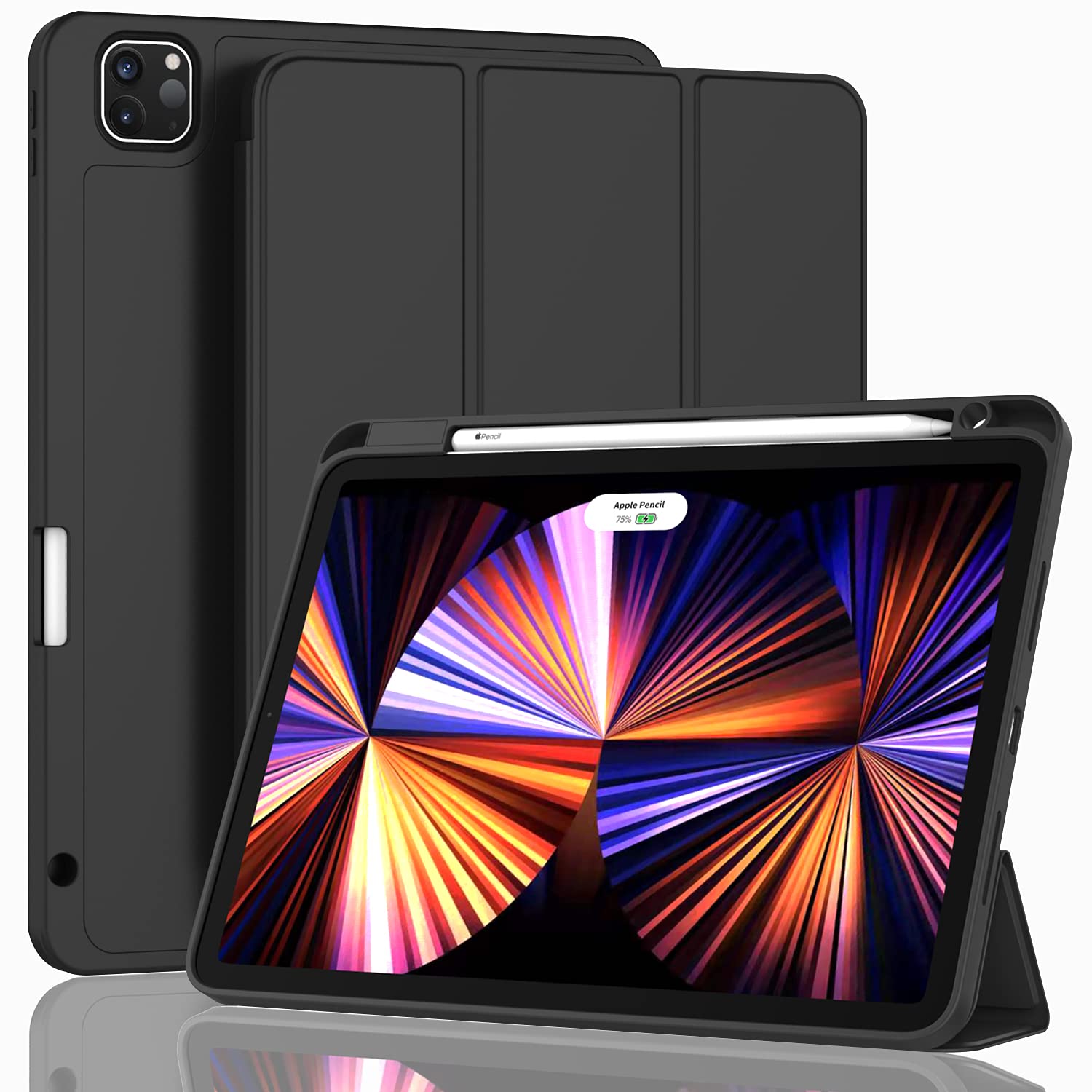 Zryxal New Ipad Pro 11 Inch Case 2021(3Rd Gen) With Pencil Holder, Smart Ipad Case [Support Touch Id And Auto Wake/Sleep] With A