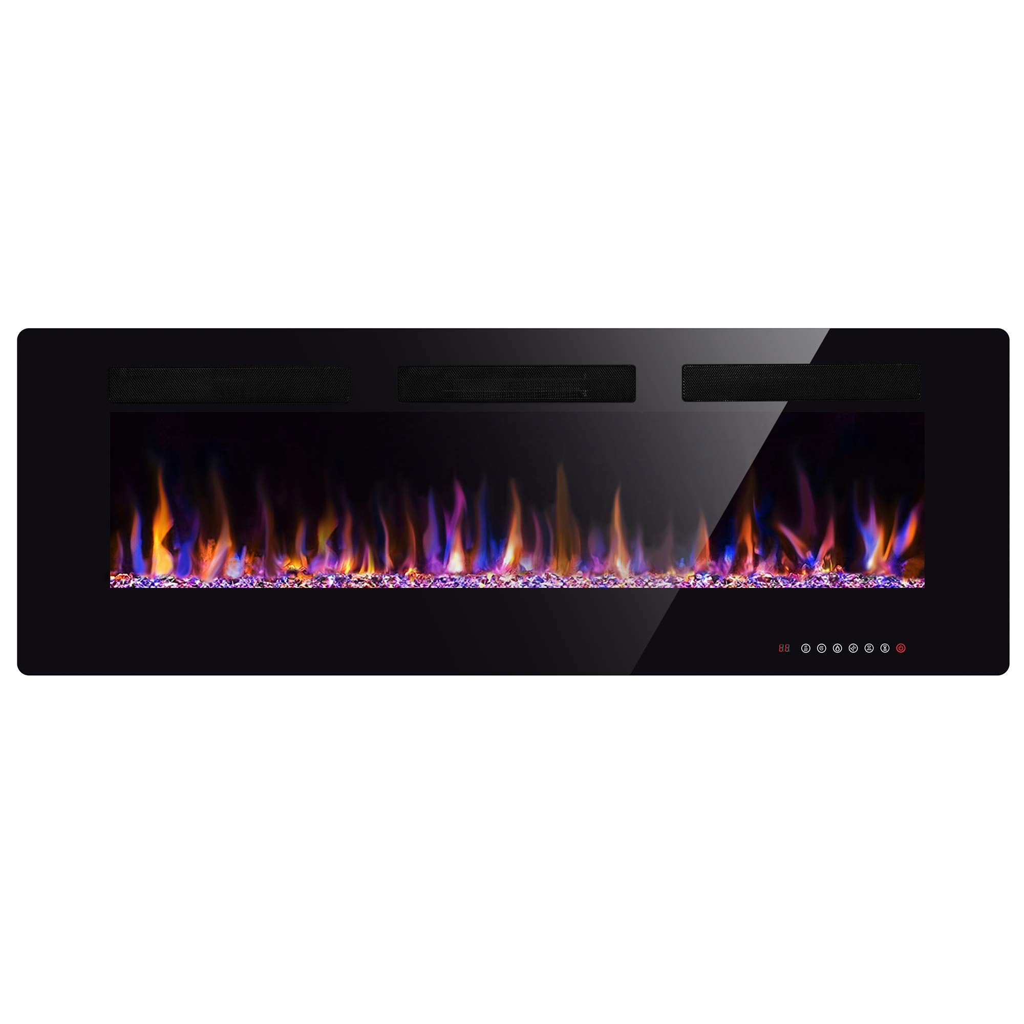 50 '' Electric Fireplace In Wall Recessed And Wall Mounted 1500W Fireplace Heater And Linear Fireplace With Timer/Multicolor Fla