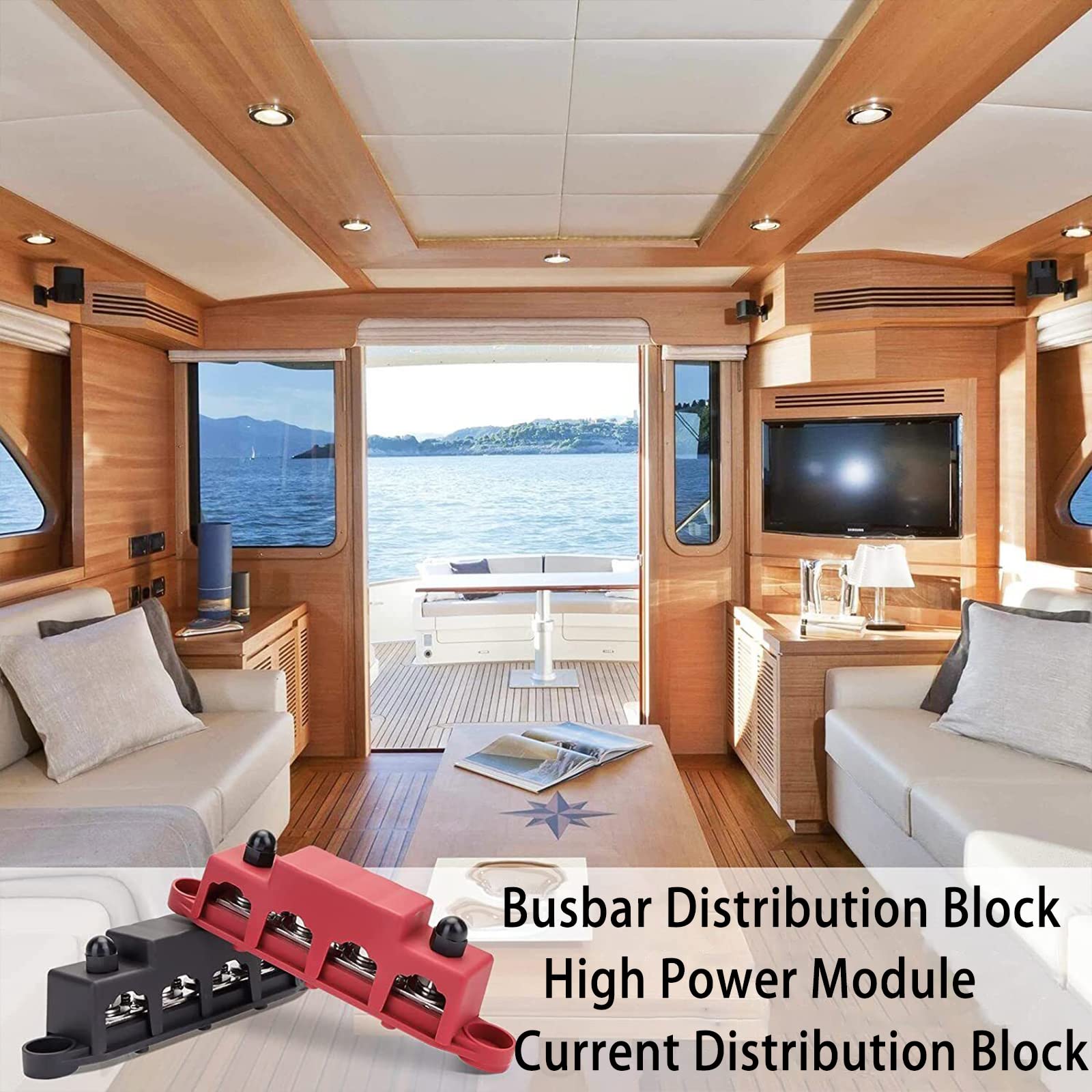 Young Dance Universal 4 Post 5/16'' Power Distribution Block, (M8) Marine Busbar, 250 Amp Rating, 12V Bus Bar Terminal Block For