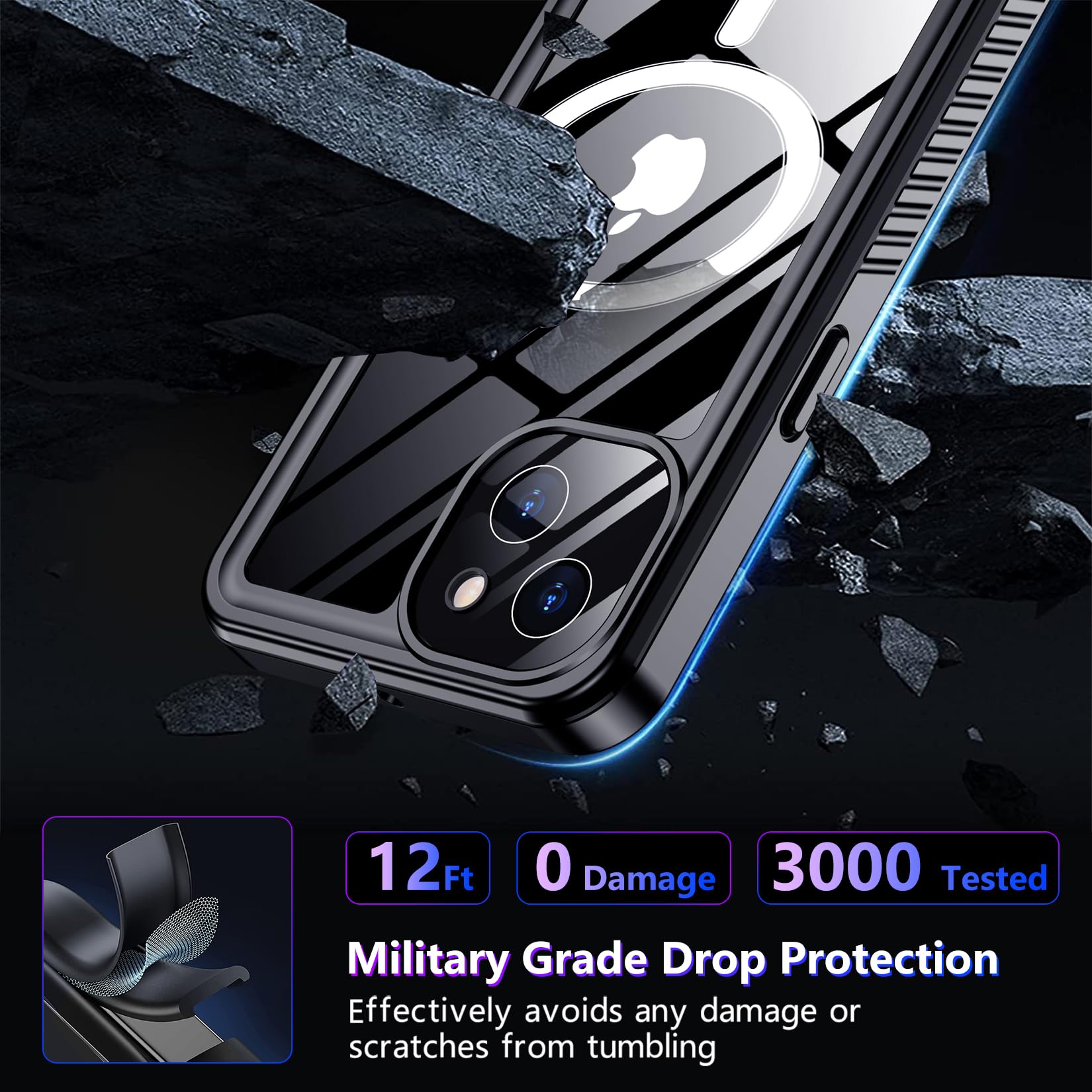 Red2Fire 2024 New Designed For Iphone 13 Case Waterproof,[Compatible With Magsafe][Built In Camera & Screen Protector][Full Body