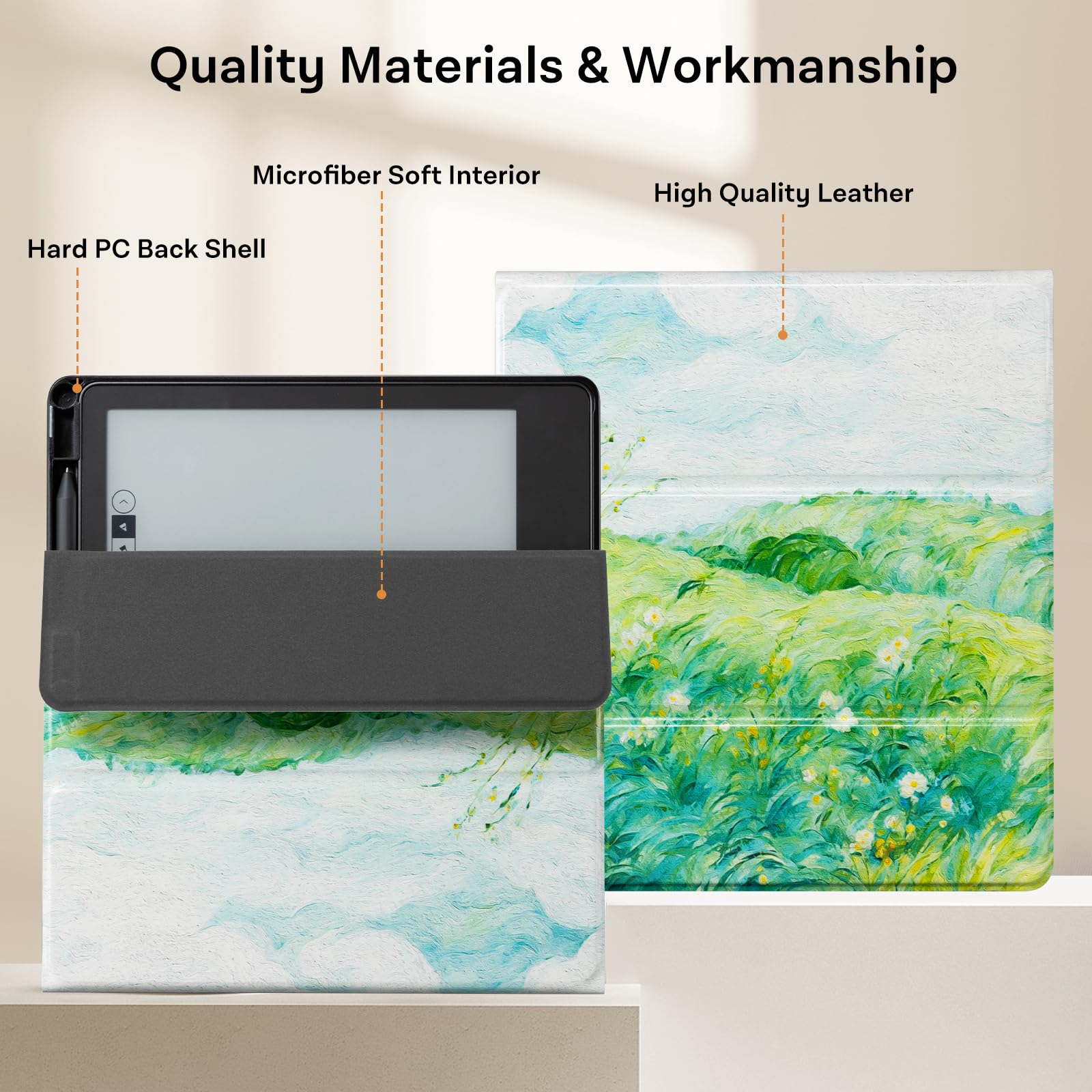 Cobak Stand Case For Kindle Scribe   Premium Folio Leather Cover With Pen Holder, Auto Sleep/Wake, And Stand Feature   Compatibl