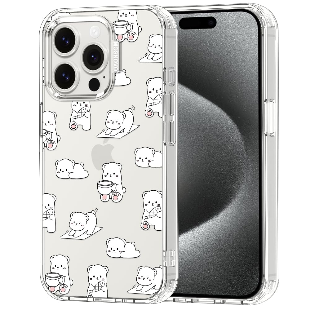 MOSNOVO for iPhone 15 Pro Case, Shockproof Military-Grade Protection 6.6ft Drop Tested, Clear Phone Case for iPhone 15 Pro, Cozy