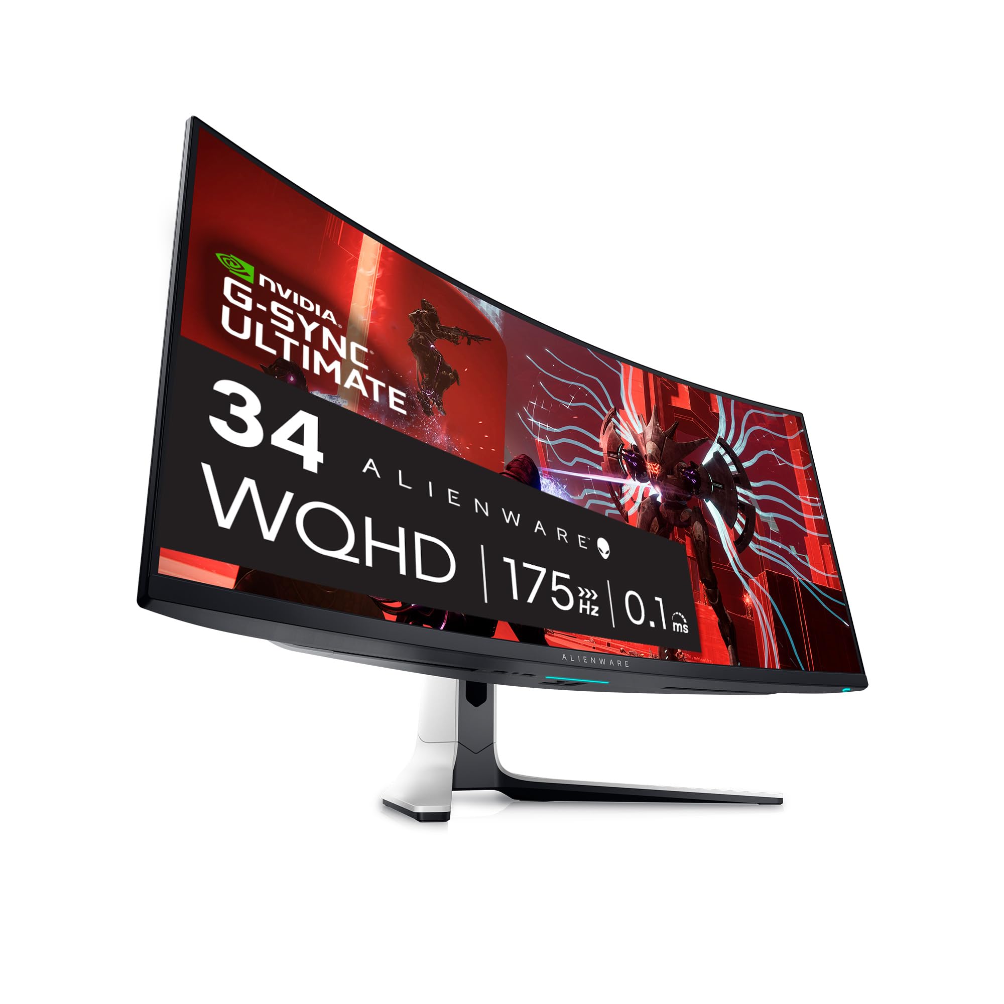 Alienware Aw3423Dw Curved Gaming Monitor 34.18 Inch Quantom Dot Oled 1800R Display, 3440X1440 Pixels At 175Hz, True 0.1Ms Gray T
