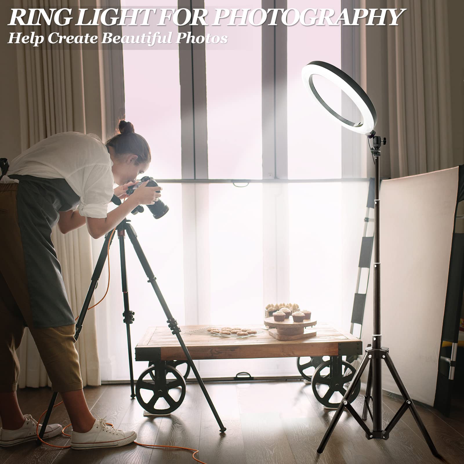 10.2 Ring Light Kit - Adjustable Tripod Stand, Dimmable Leds For Makeup, Photography, Tiktok, Youtube
