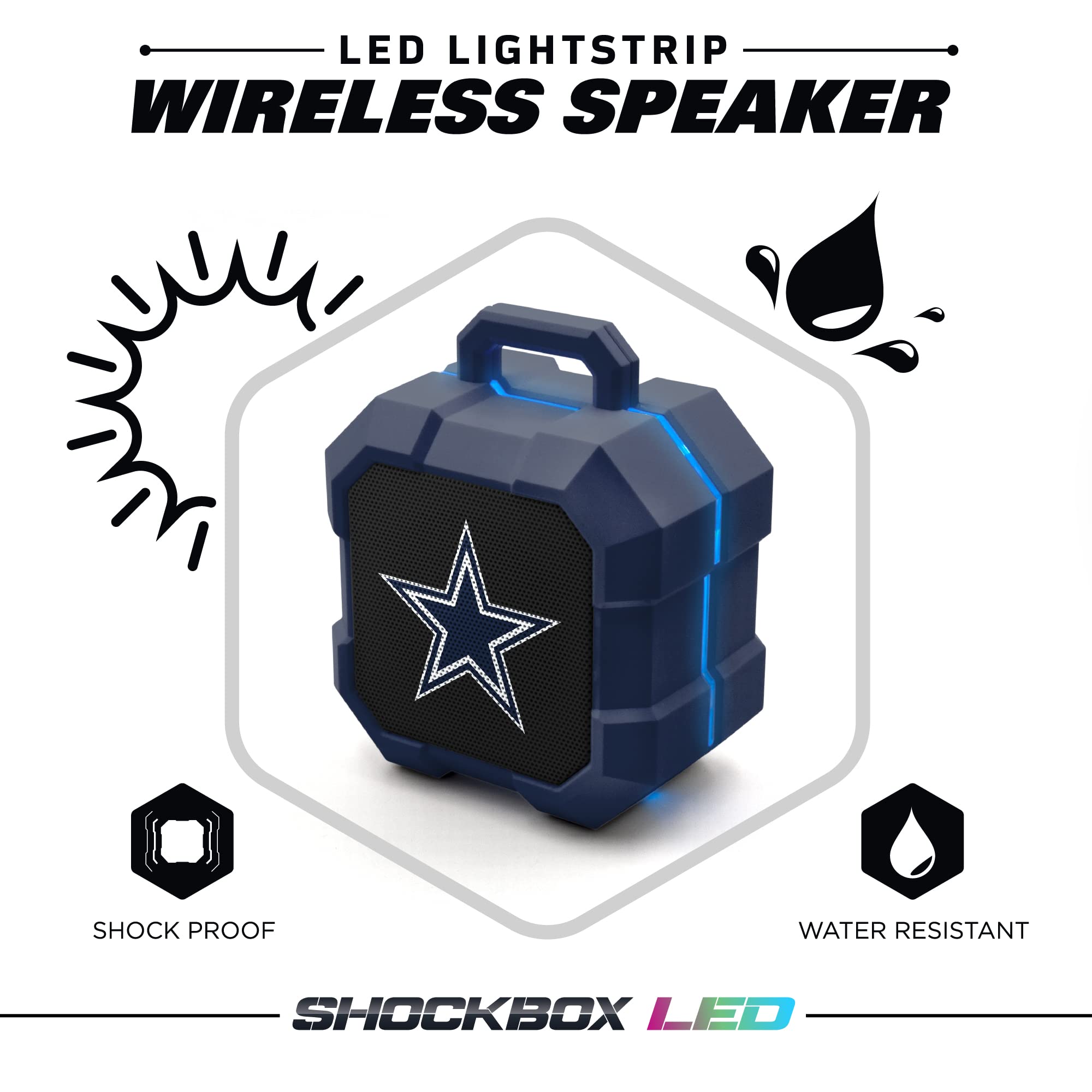 Soar Nfl Shockbox Led Wireless Bluetooth Speaker, Las Vegas Raiders