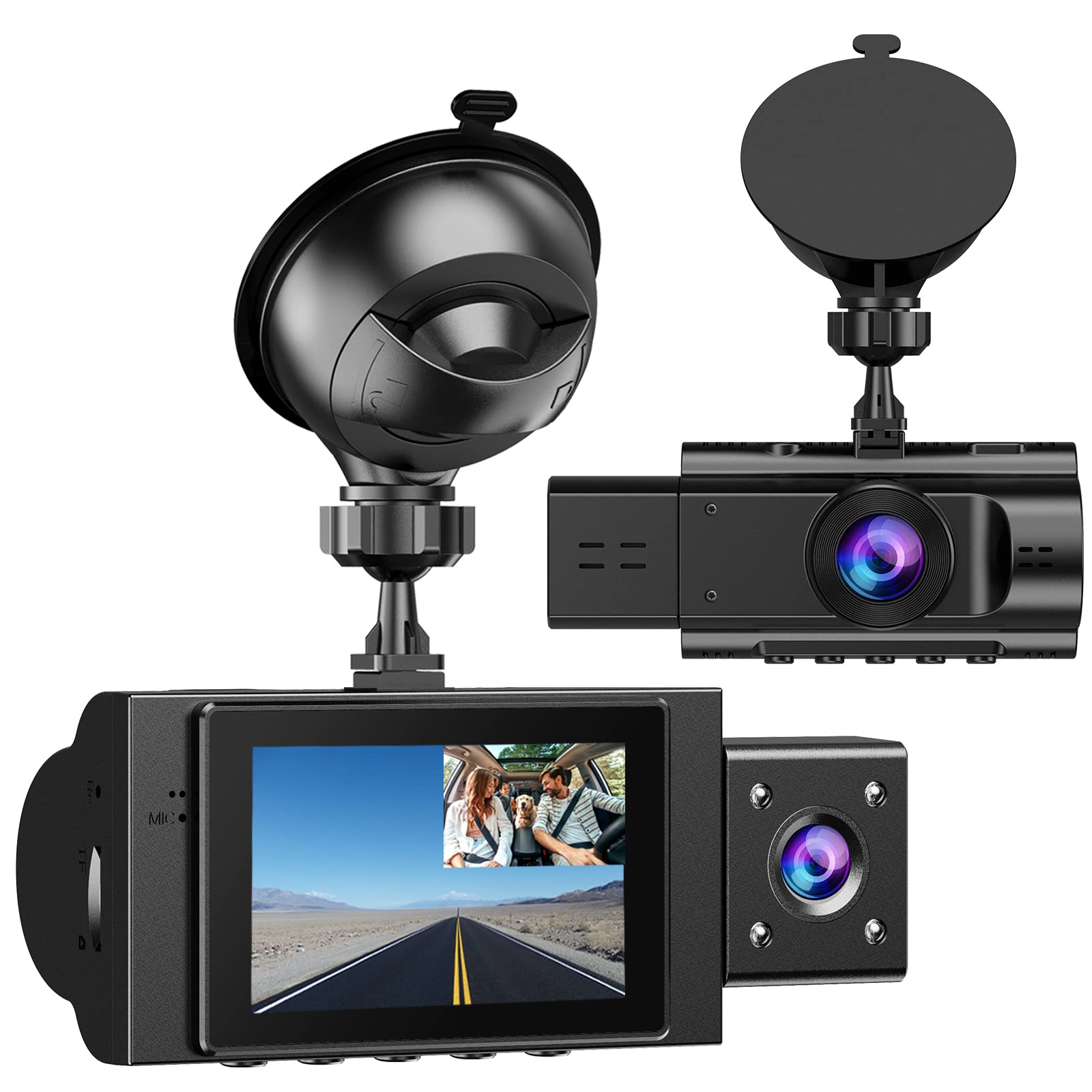 Dual Dash Cam Front And Inside Fhd 1080P Dashcams For Cars With Infrared Night Vision Car Camera Driving Recorder 24H Park Monit