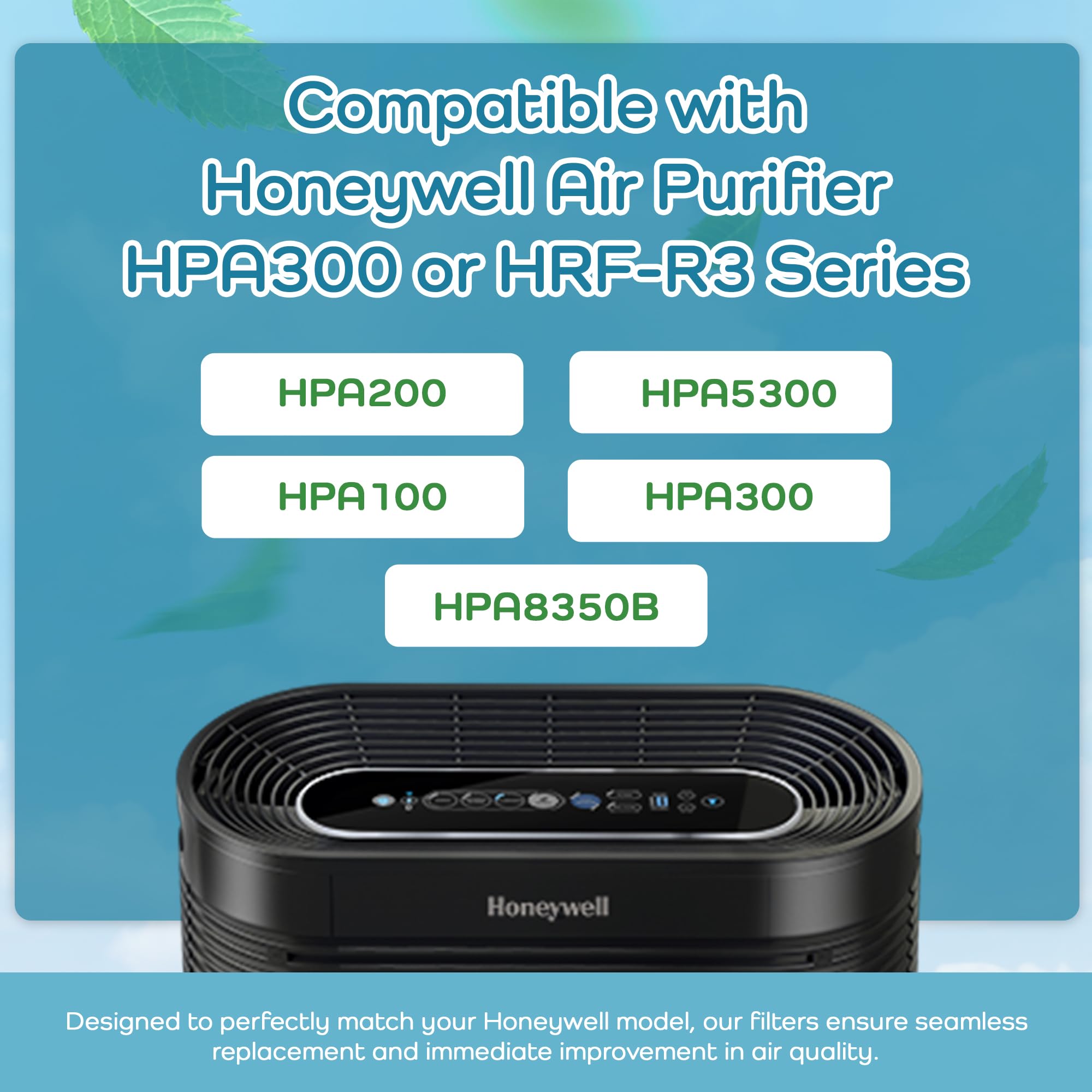 Breathe Naturally R Replacement Filters Compatible With Honeywell Air Purifier Hpa300 Or Hrf-R3 Series - Activated Carbon Prefil