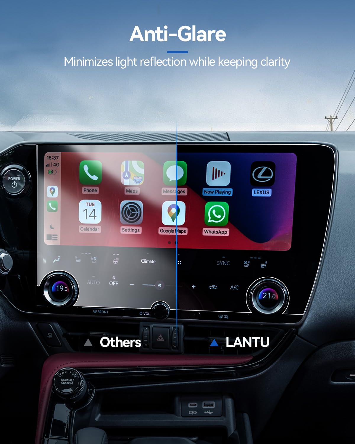 Lantu Nx 350 Screen Protector For 2024 2023 2022 Lexus Nx250/Nx350/Nx350H/Nx450H+ Accessories 14'' 9H Tempered Glass Gps Navigat