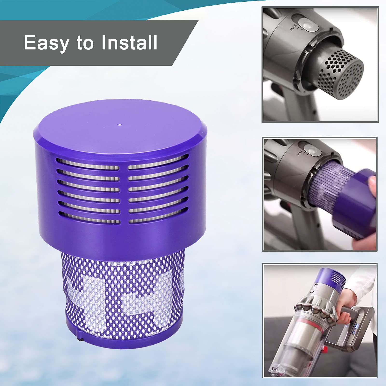 3 Pack V10 Filters Replacement Parts Compatible With Dyson V10 Cyclone Series, Cyclone V10 Absolute, Cyclone V10 Animal, V10 Tot