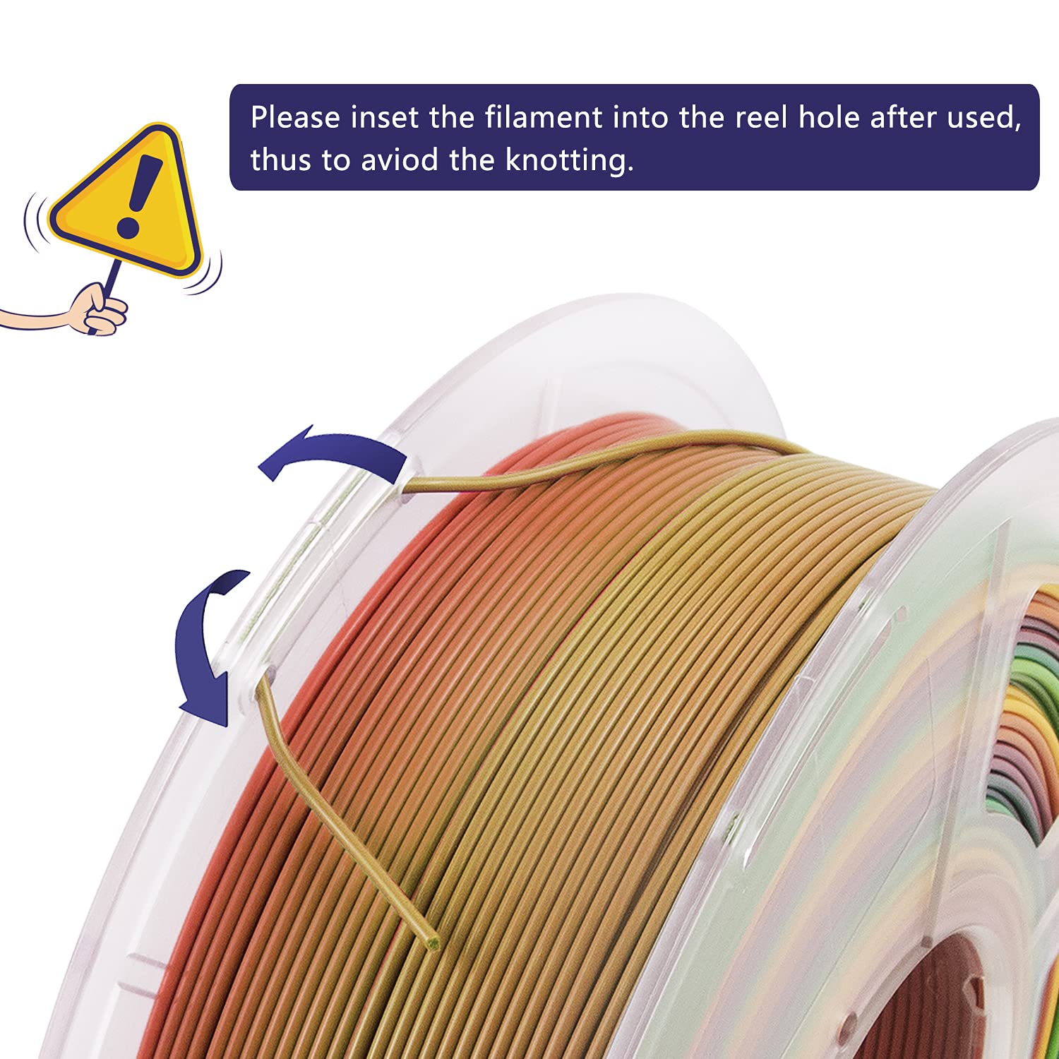 3D Printer Filament, Color Change Rainbow Pla Filament 1.75 Mm Dimensional Accuracy +/  0.03 Mm, 1 Kg Spool, Pla Rainbow Multico