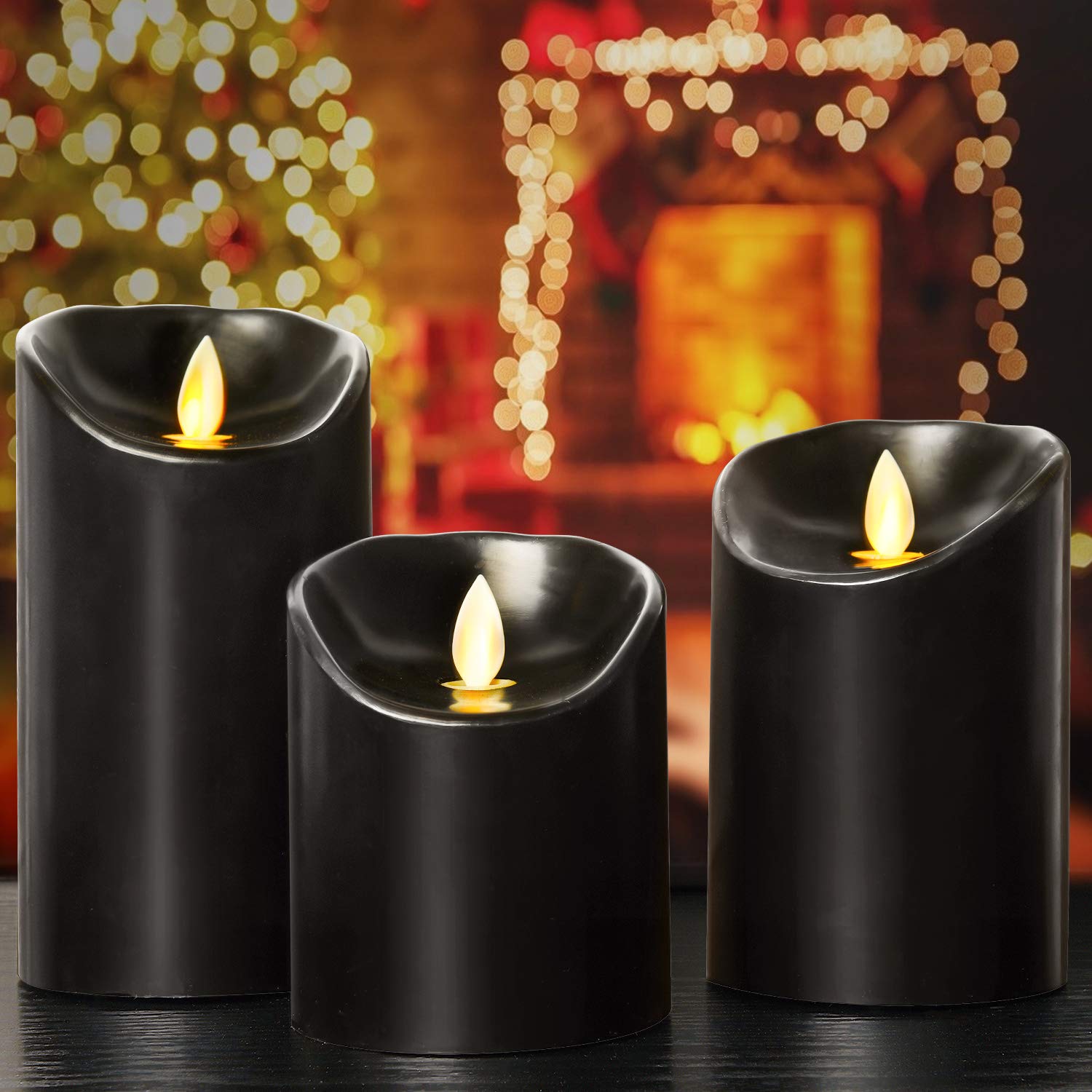 Aku Tonpa Flameless Candles Battery Operated Pillar Real Wax Electric Led Candle Set With Remote Control Cycling 24 Hours Timer,