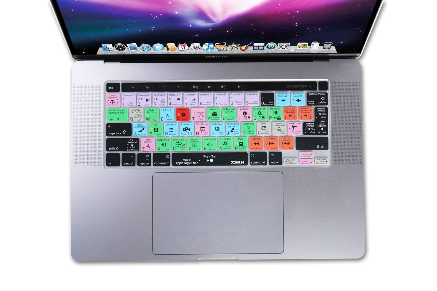 Xskn Logic Pro English Silicone Shortcuts Keyboard Cover Skin For Touch Bar Models 2019 Macbook Pro 16 Inch A2141 2020 Macbook P