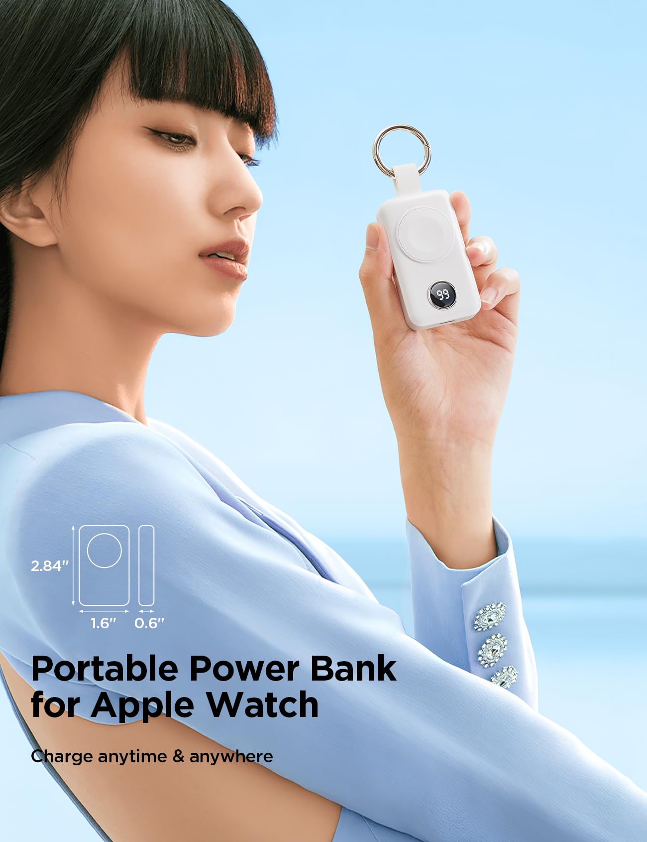 Joyroom Portable 2000Mah Wireless Charger Compatible For Apple Watch Series 9/8/7/6/5/Se/4/3/2/Uitra 2/Ultra, Compact Magnetic I