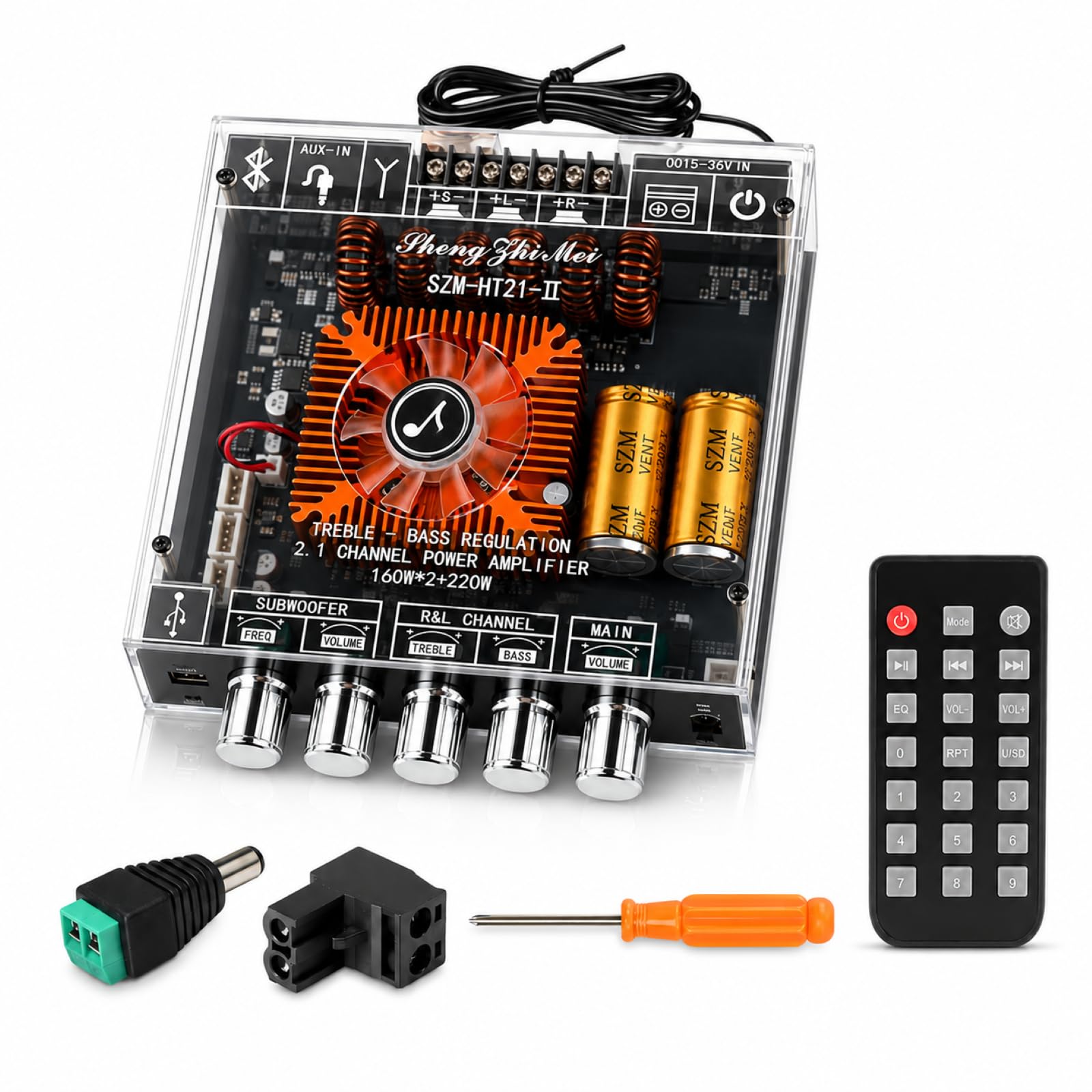 Cozychord HT21II 2.1 Channel Bluetooth 5.1 Amp Board, TWS, 160W x 2 + 220W