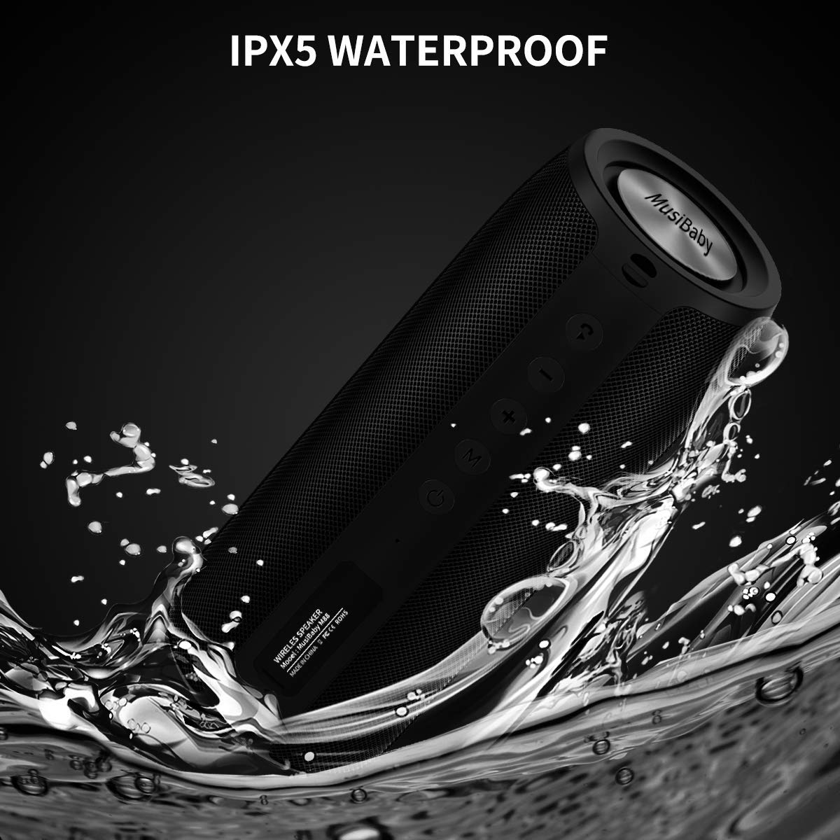 Bluetooth Speaker,Musibaby M88 Speaker,Speakers Bluetooth Wireless,Dual Pairing, Bluetooth 5.0,Loud Stereo Sound,Booming Bass,30H Playtime For Home& Outdoor Party,Beach,Portable Speaker,Gifts(Black)