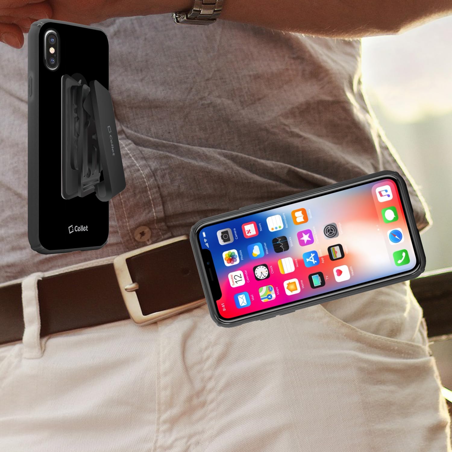 Belt Clip Cell Phone Holder   3M Adhesive Belt Clip Phone Holster Gps, Walkie Talkie Compatible With Apple Iphones Samsung Galax