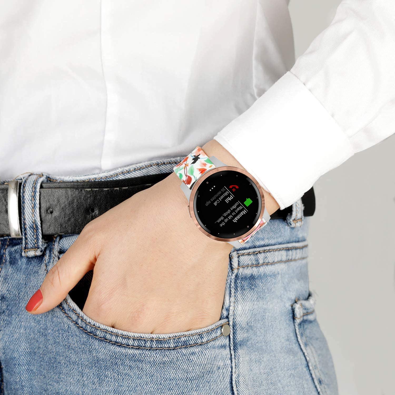 Vicrior Bands Compatible With Garmin Vivoactive 4S 40Mm / Venu 2S Smart Watch, 18Mm Quick Release Soft Silicone Fadeless Pattern