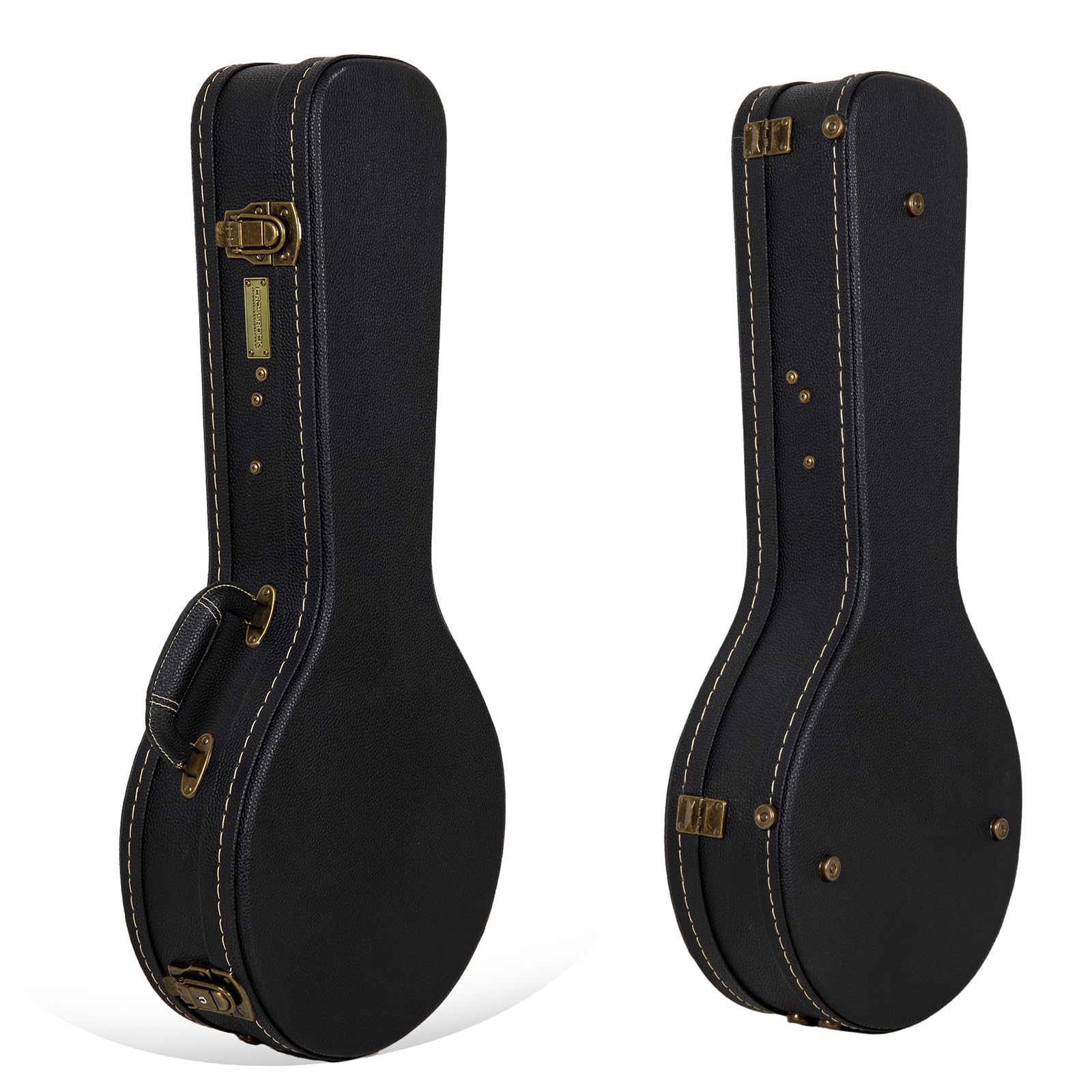 Crossrock A-Style Mandolin Hardshell Case, Vintage Hardware, Sponge Lining, Metal Feet, Storage Space-Black (Crw520Mabk)