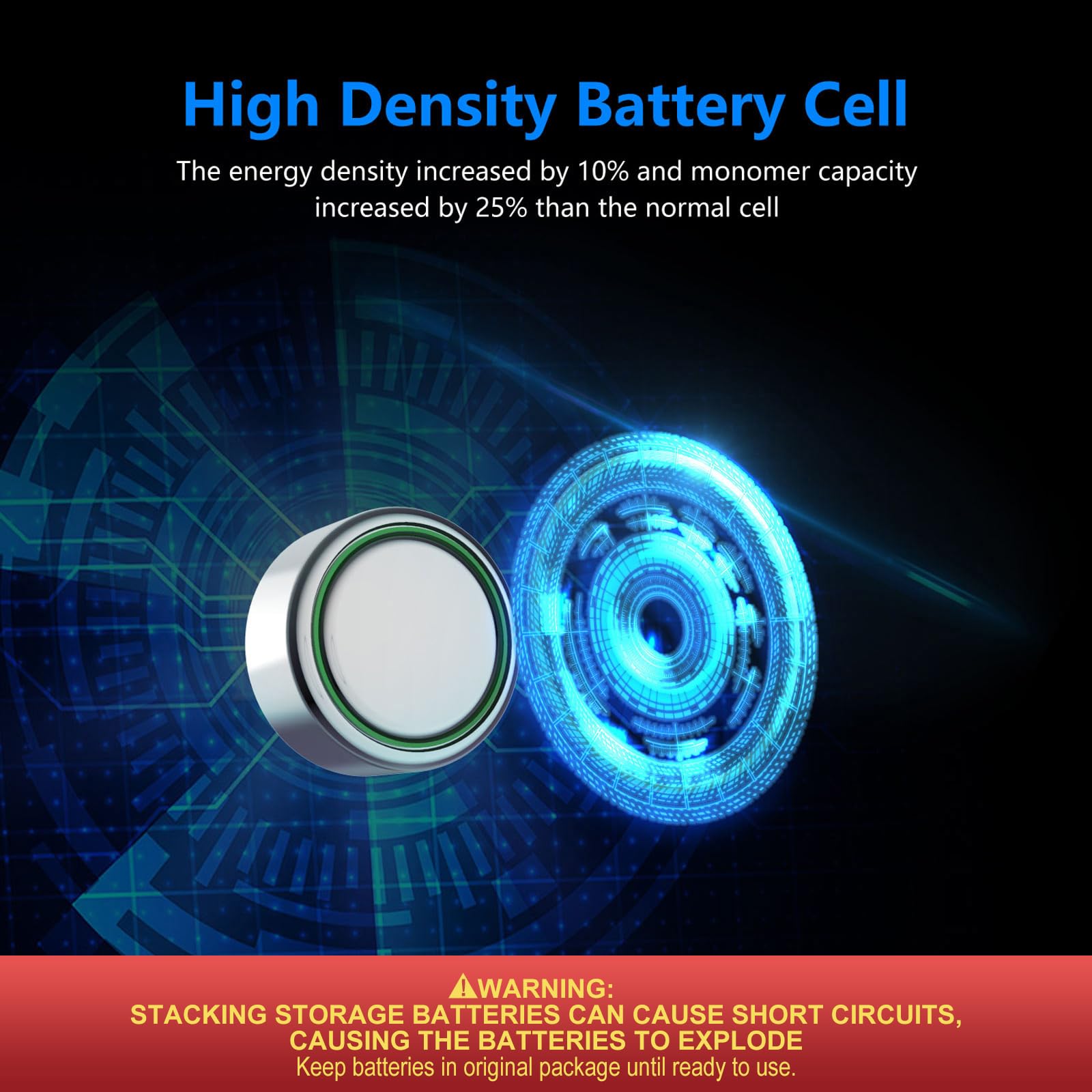 Powerowl High Capacity Lr44 Batteries 40 Pack, L1154F Ag13 357 303 Sr44 A76 Premium Alkaline Battery 1.5V Button Coin Cell Batte