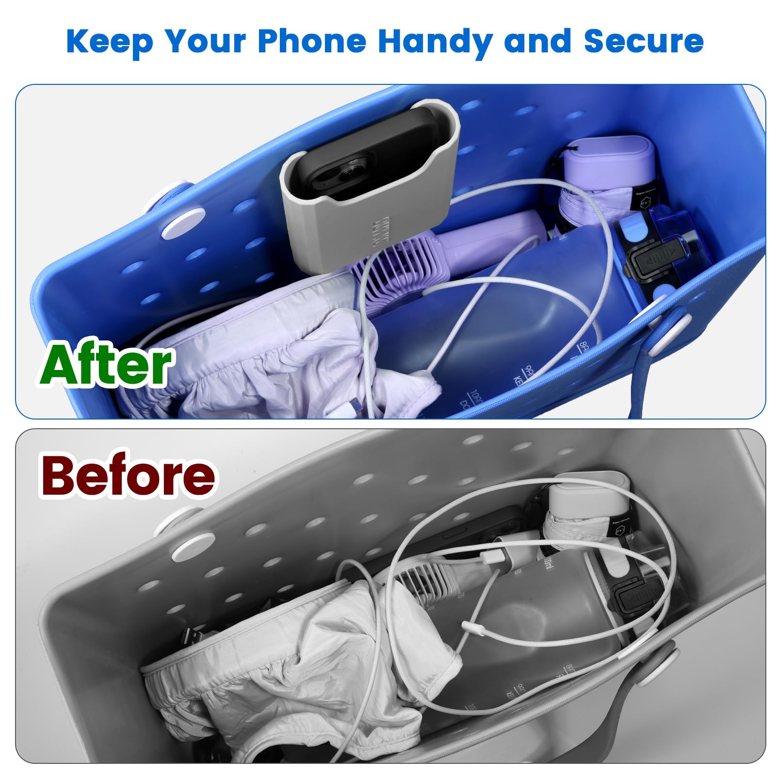 Outxe Silicone Phone Holder For Bogg Bag, Phone Case Holder Charms Accessory Compatible With All Bogg Bags, Cell Phone Holder Fo