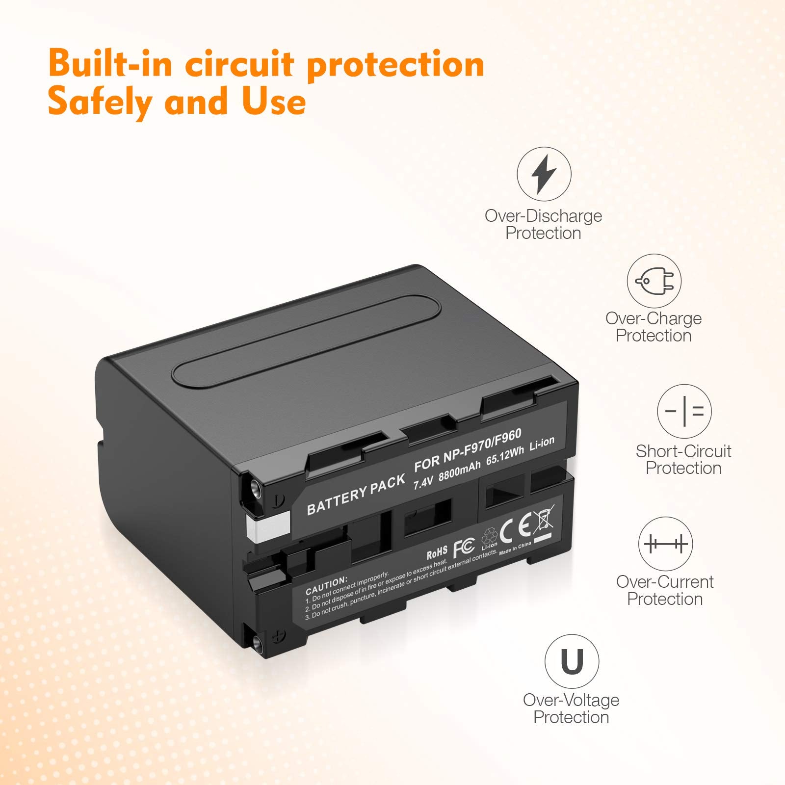 2 Pack Np F970 Np F970 Battery For Sony Np F750, F550, F570, Tr917, Ccd Sc55, For Sony Nw Cn160 Cn 216 Led Light, Nw 759 74K 760