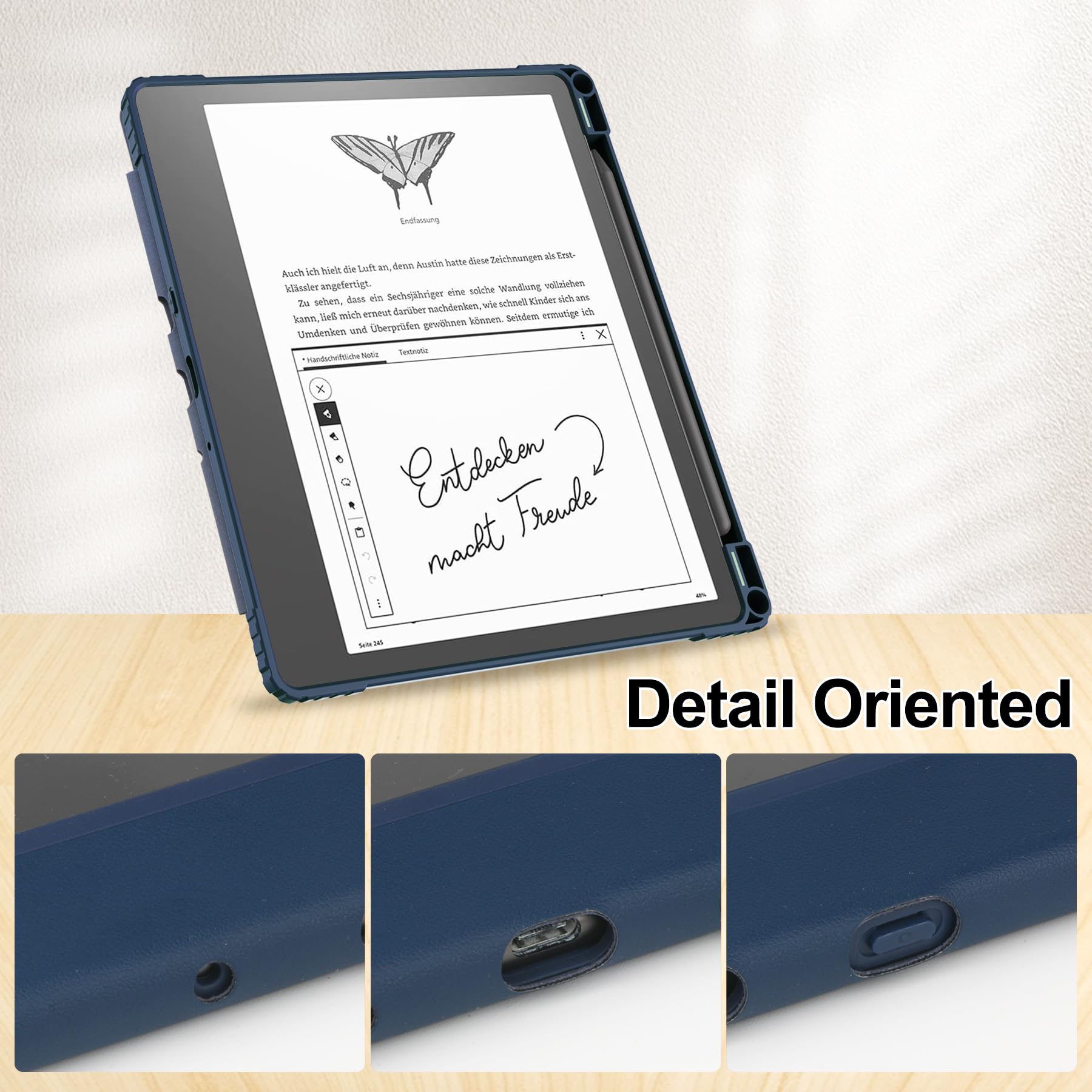 Hgwalp Slimshell Clear Case For Kindle Scribe 10.2'' 2022 Released,Kindle Scribe Case Cover 10.2 Inch With Pen Holder And Auto S