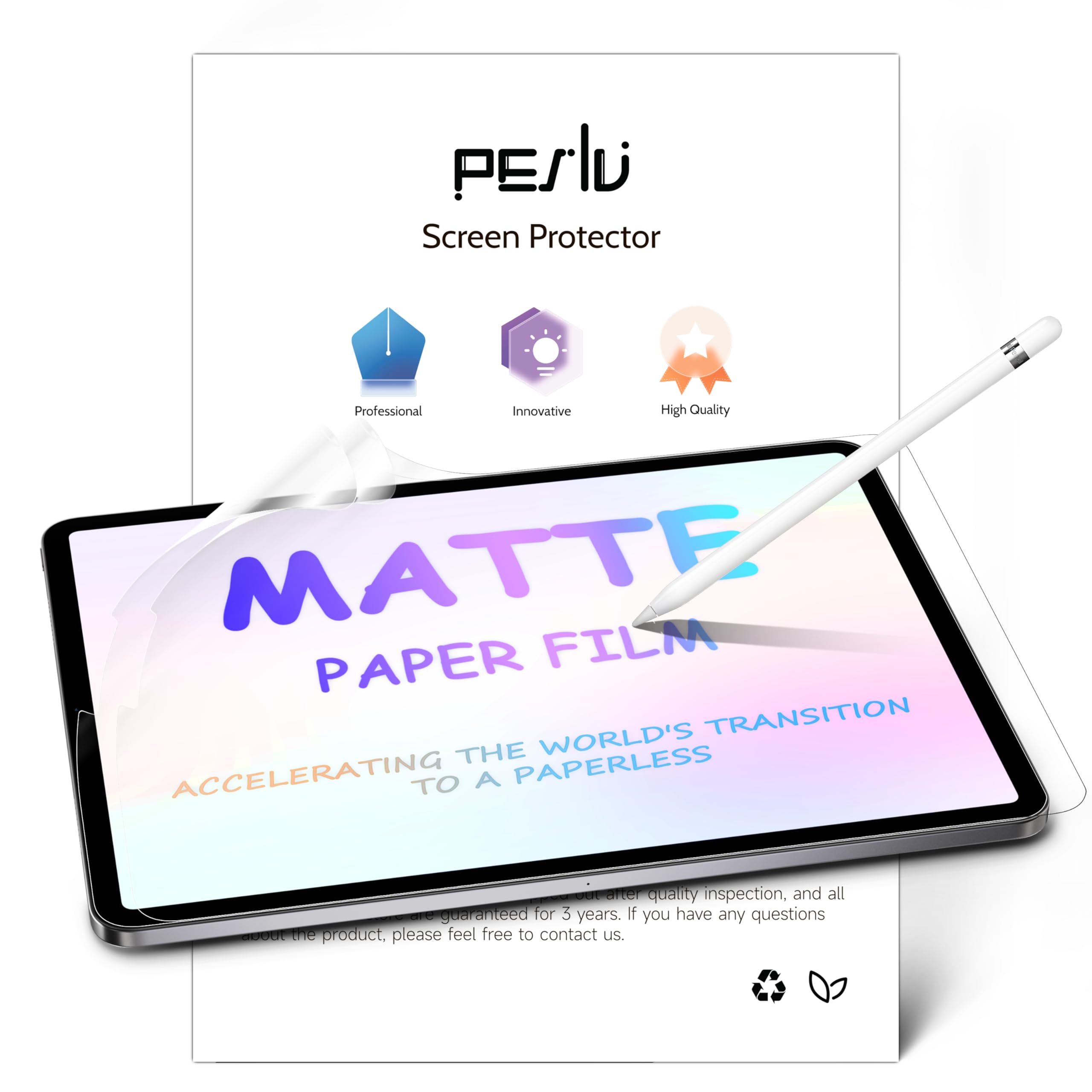 Peslv 2 Pack Like Paper Screen Protector For Ipad Pro 12.9 Inch (2022/2021/2020/2018), Matte Anti Glare Pet Film/Blue Light Filt