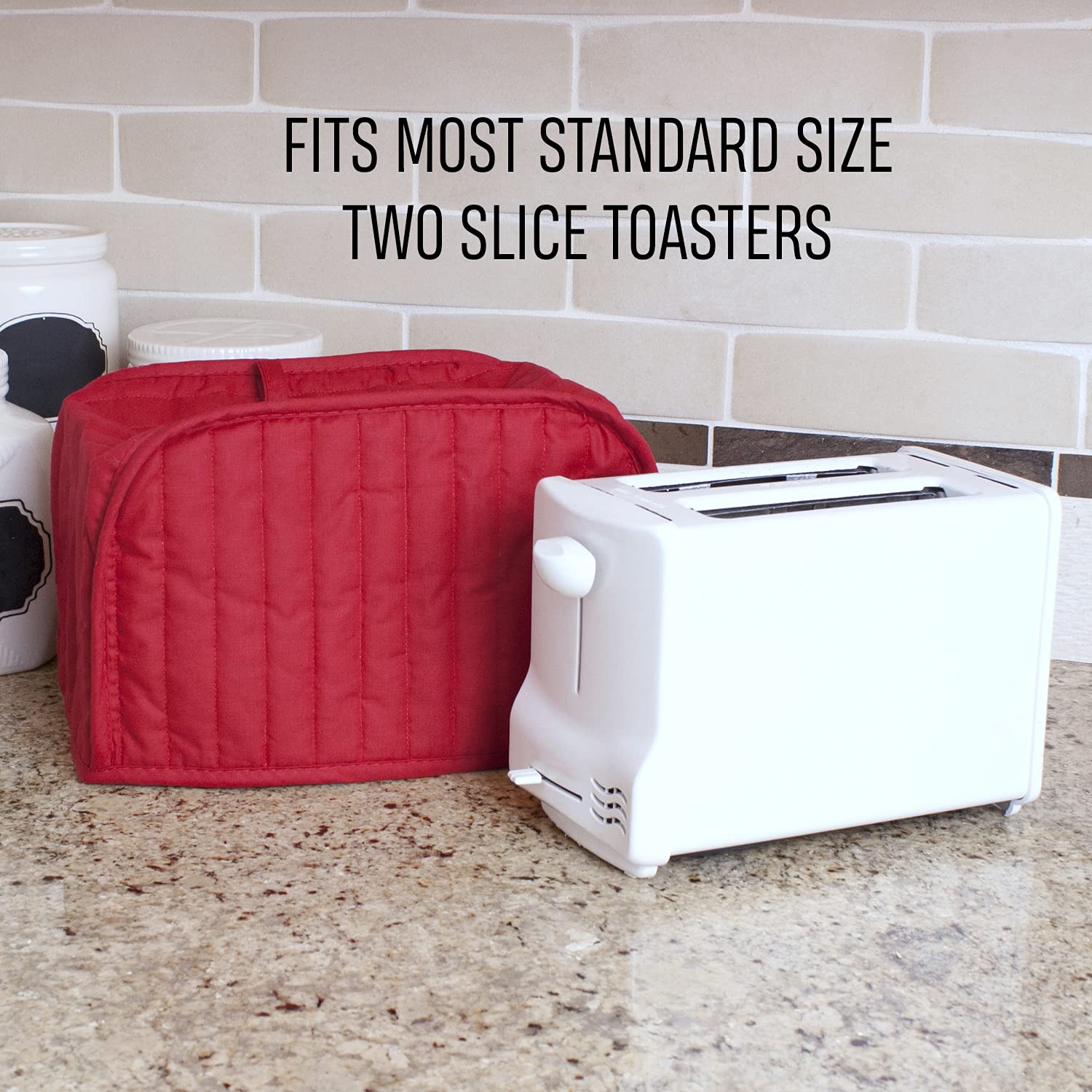 Ritz Premium Universal Two Slice Toaster Cover, 11.25' X 5.75' X 7', Polyester And Cotton Quilted, Fingerprint Protector, Super Soft Appliance Cover And Dust Cover, Paprika Red