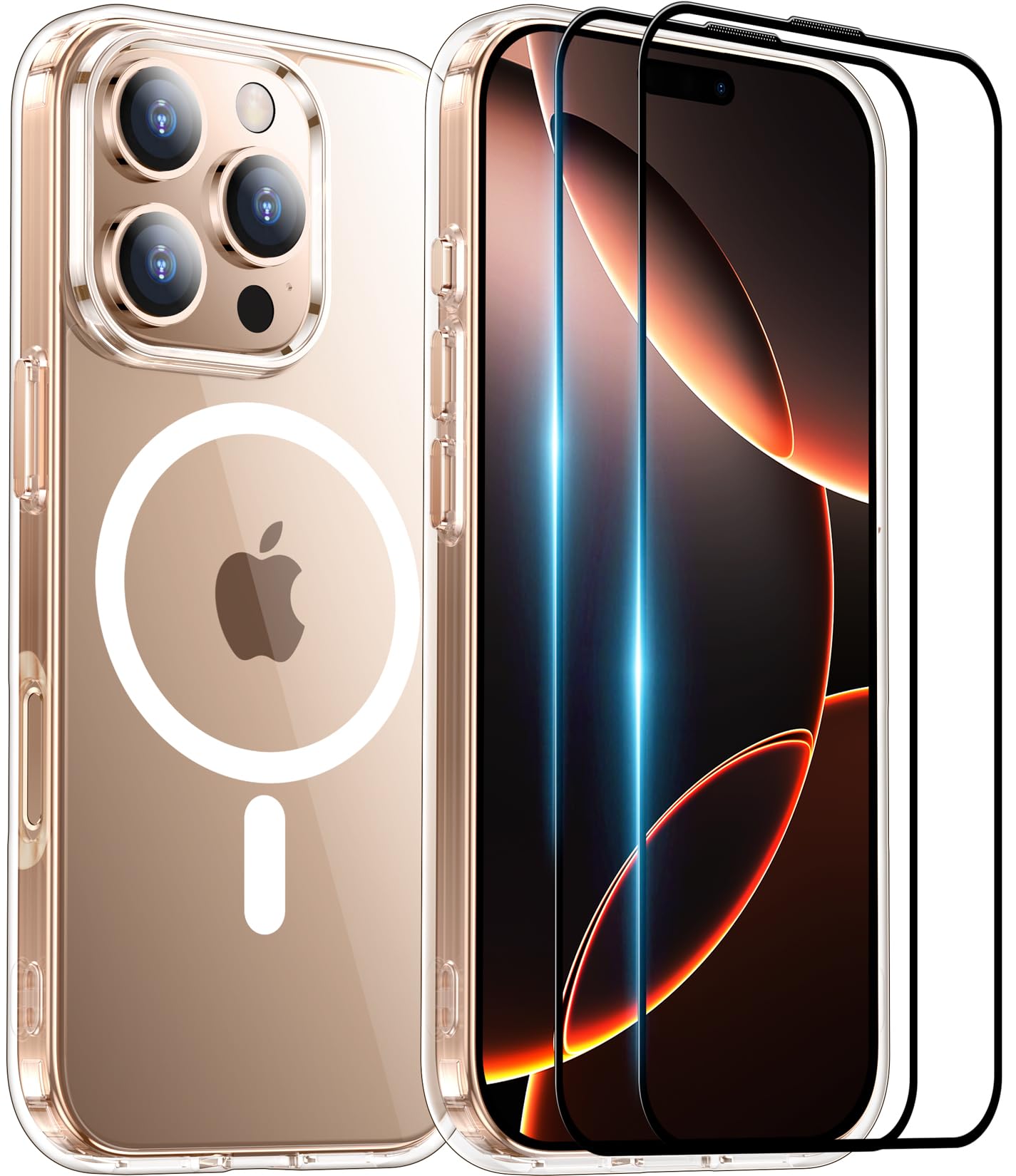 Red2Fire Magnetic For Iphone 16 Pro Max Case Clear, [Compatible With Magsafe][Anti Yellowing][Military Grade Protection] Slim Sh