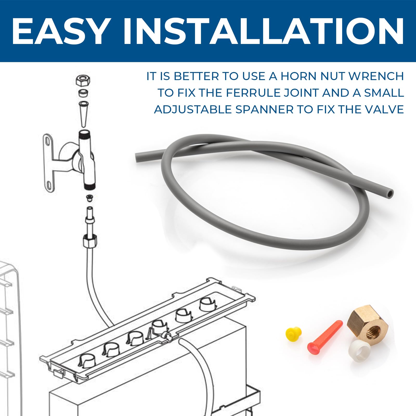 4335 Feed Tube With Sleeve For Aprilaire Humidifiers 400, 400A, 400M, 500, 500A, 500M, 600, 600A 600M,Includes #4004 In Line Str