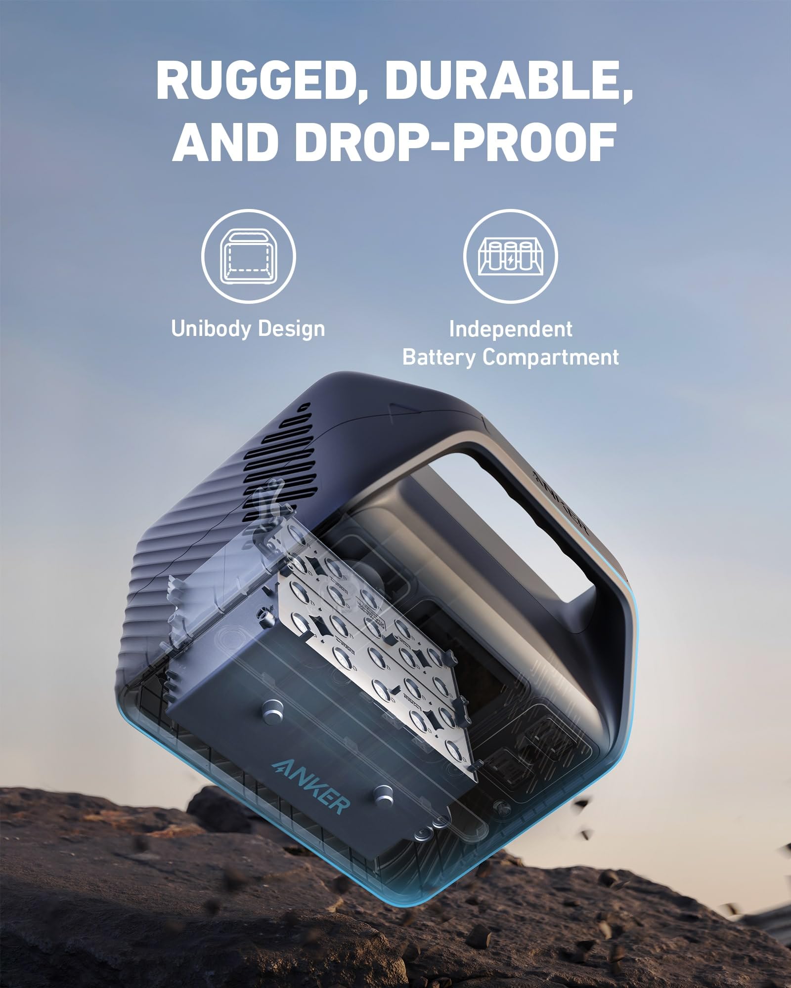 Anker 521 Portable Power Station Upgraded With Lifepo4 Battery, 256Wh 6 Port Powerhouse, 300W (Peak 600W) Solar Generator (Solar