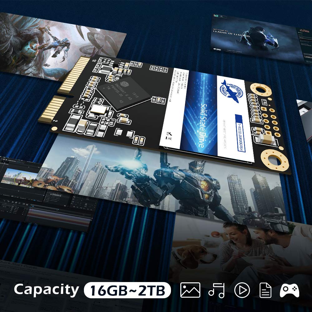 Dogfish Msata 128Gb Internal Solid State Drive Mini Sata Ssd Disk Drive High Performance Hard Drive For Desktop Laptop Notebook (Msata, 128Gb*5 Pack)