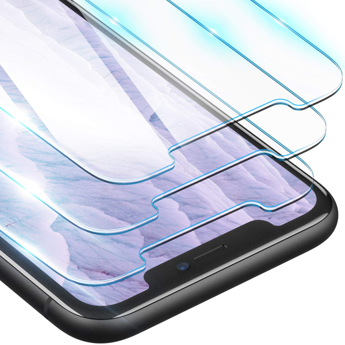 Oribox Glass Screen Protector For Iphone 11 ,Xr (6.1 Inch) Tempered Glass Screen Protector, 3 Count (Pack Of 1) Clear
