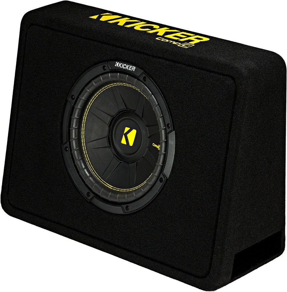 Kicker Tcwc102 Compc 10'' Subwoofer In Thin Profile Enclosure 2 Ohm