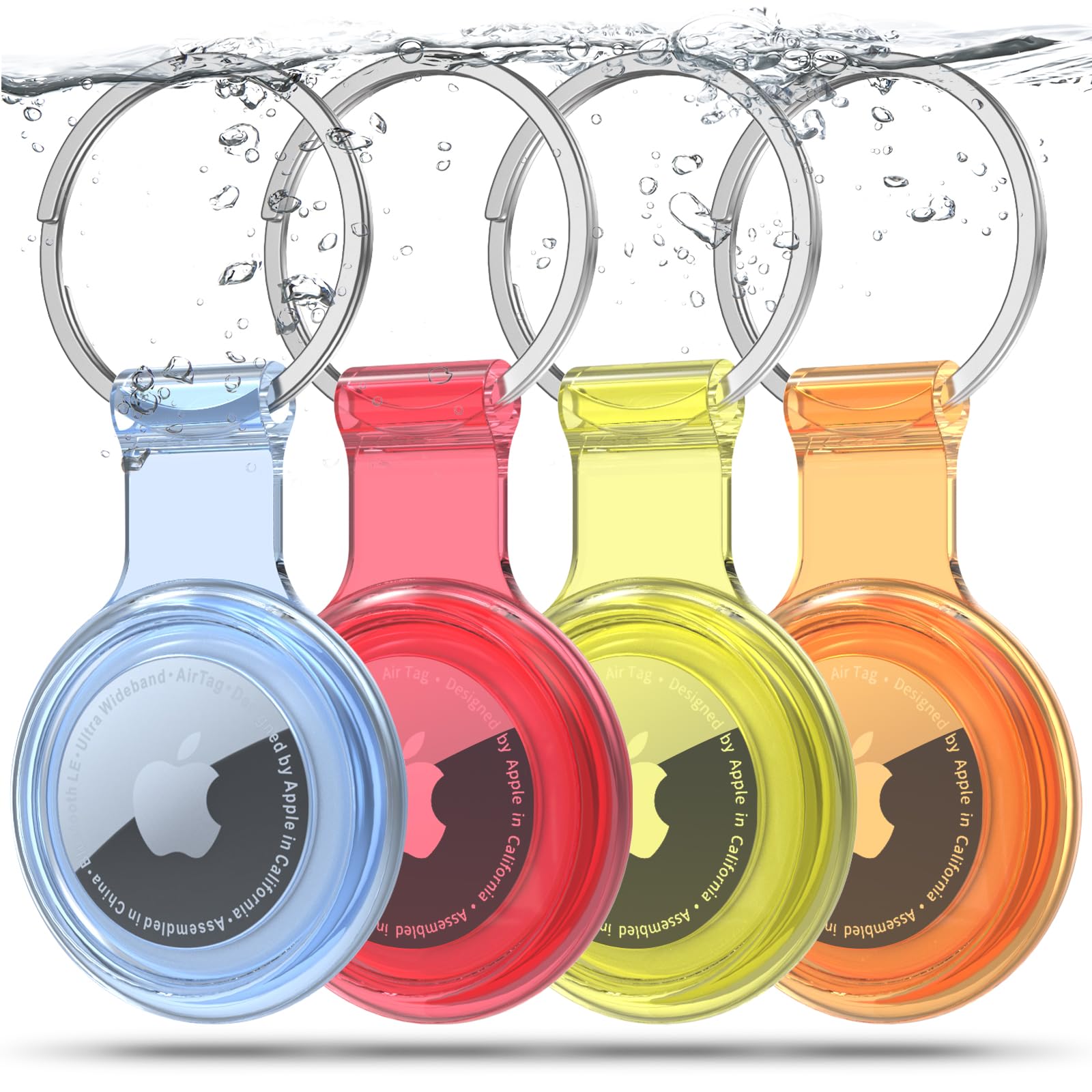 4 Pack Airtag Holder Compatible With Apple Airtags, Waterproof & Dustproof & Anti Collision Airtag Cover With Multi Color Transp