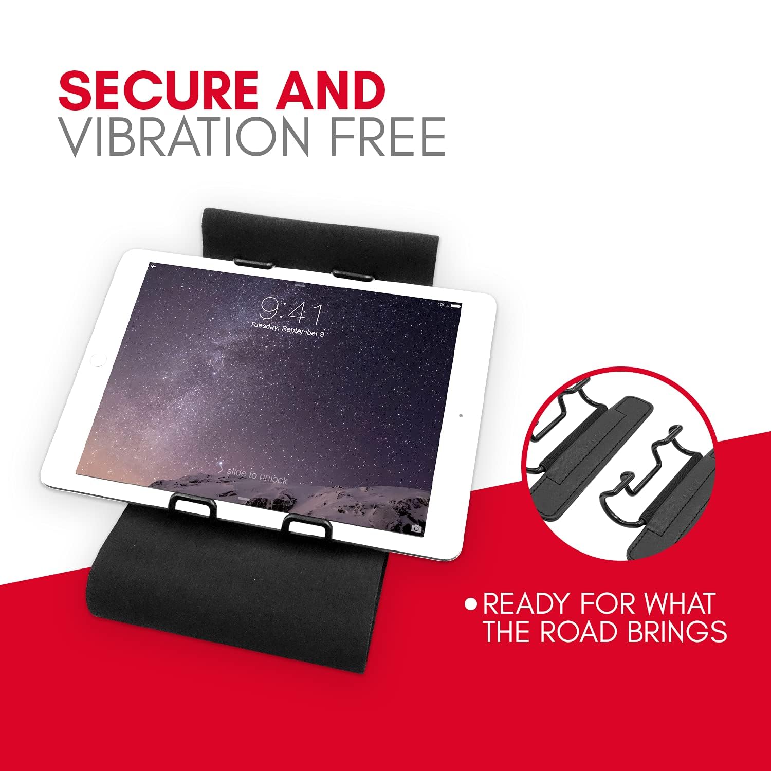 Macally Car Headrest Mount For Kids   Tablet Holder For Car Back Seat   Ipad Holder For Car Backseat Rear Facing With Anti Slip