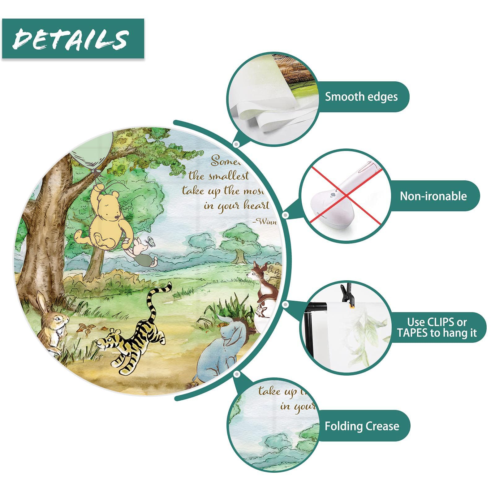 Classic Bear Baby Shower Backdrop Vintage Hundred Acre Wood Background Winnie Bear With Blue Balloon Banner Boys Baby Shower Bir