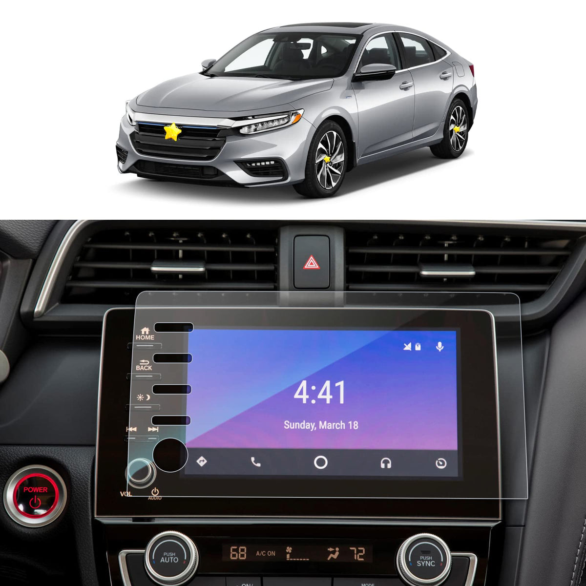 Screen Protector Film For 2019-2022 Honda Insight 8In Navigation Display Anti-Explosion Tempered Glass 9H Hardness Anti Glare & Scratch Hd Clear Gps Entertainment Lcd Touch Screen Protector Foils