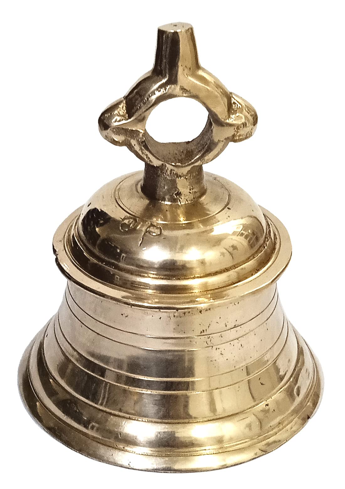 Purpledip Brass Hanging Bell: Home Temple Or Nautical Chime With Deep Resonating Sound (11004)