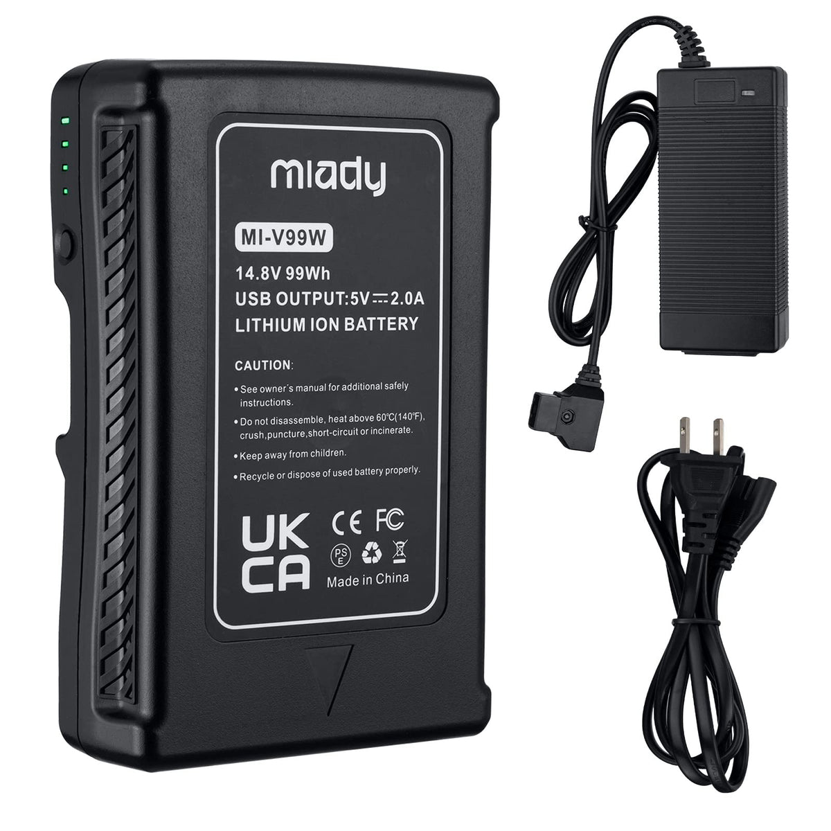 Miady 99Wh 6800Mah V Mount V Lock Battery With D Tap Output Charger And D Tap Cable Compatible Sony Video Camera Camcorder Broad