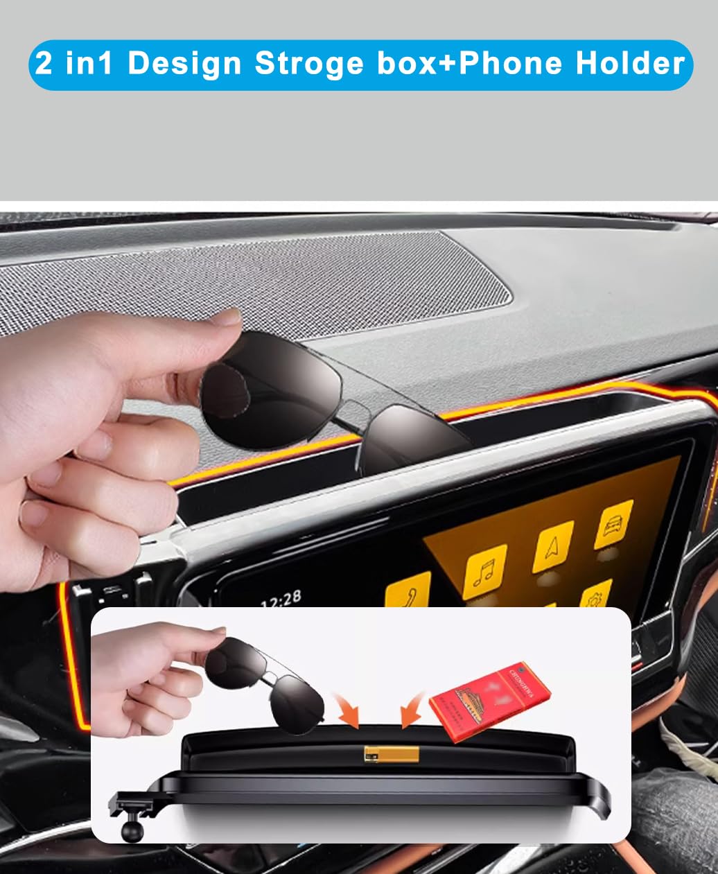 Kephth Car Phone Holder For 2025 Vw/Volkswagen Tiguan Accessories Dash Mount Cell Phone Holder For 2025 Tiguan For Most Smartpho