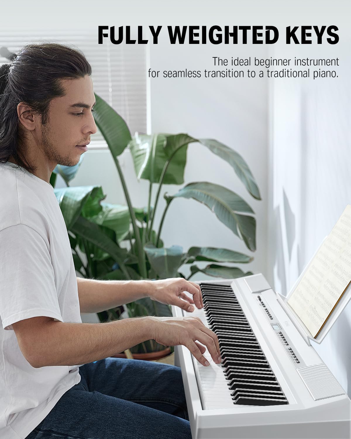 Donner Dep 20 Beginner Digital Piano 88 Key Full Size Weighted Keyboard, Portable Electric Piano With Furniture Stand, 3 Pedal U