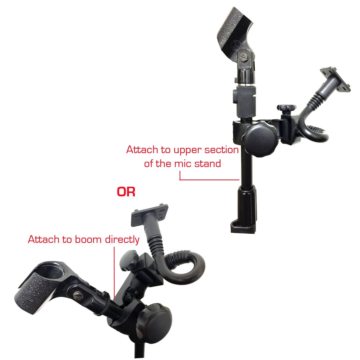 Accessory Basics Music Mic Microphone Stand Smartphone Mount W/Multi Angle 360� Swivel Adjust Holder For Iphone 15 16 Pro Max Plus Galaxy S23 S24 Flip Pixel Phones