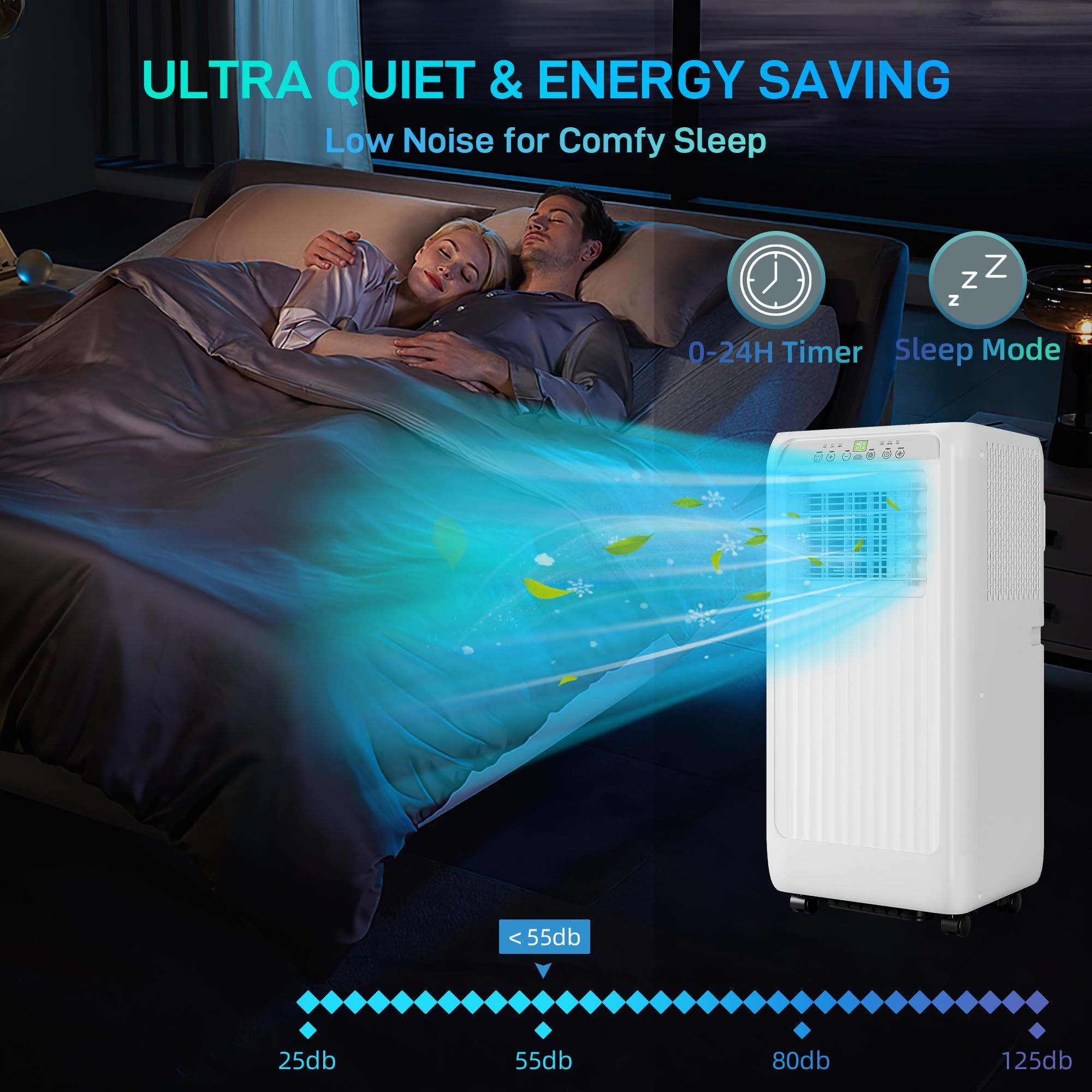 Garveetech Portable Air Conditioners 10000 Btu For Rooms Up To 450 Sq,Ft, Portable Ac With Cooling, Dehumidifier, Fan & Sleep Mo