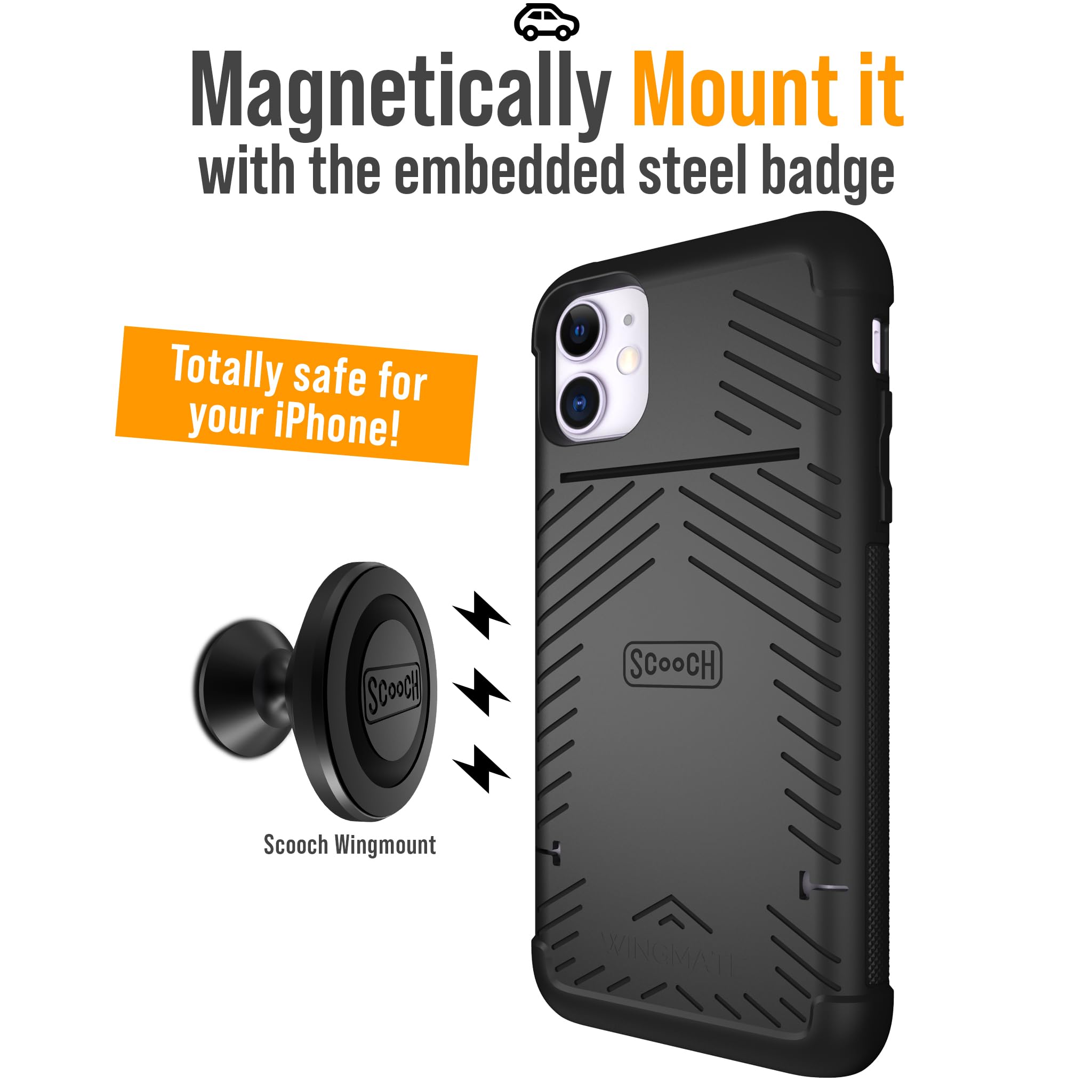 Scooch Iphone 11 Case With Card Holder, Wingmate For Iphone 11 Wallet Case With Rfid Protection,10 Foot Drop Protection, Magneti